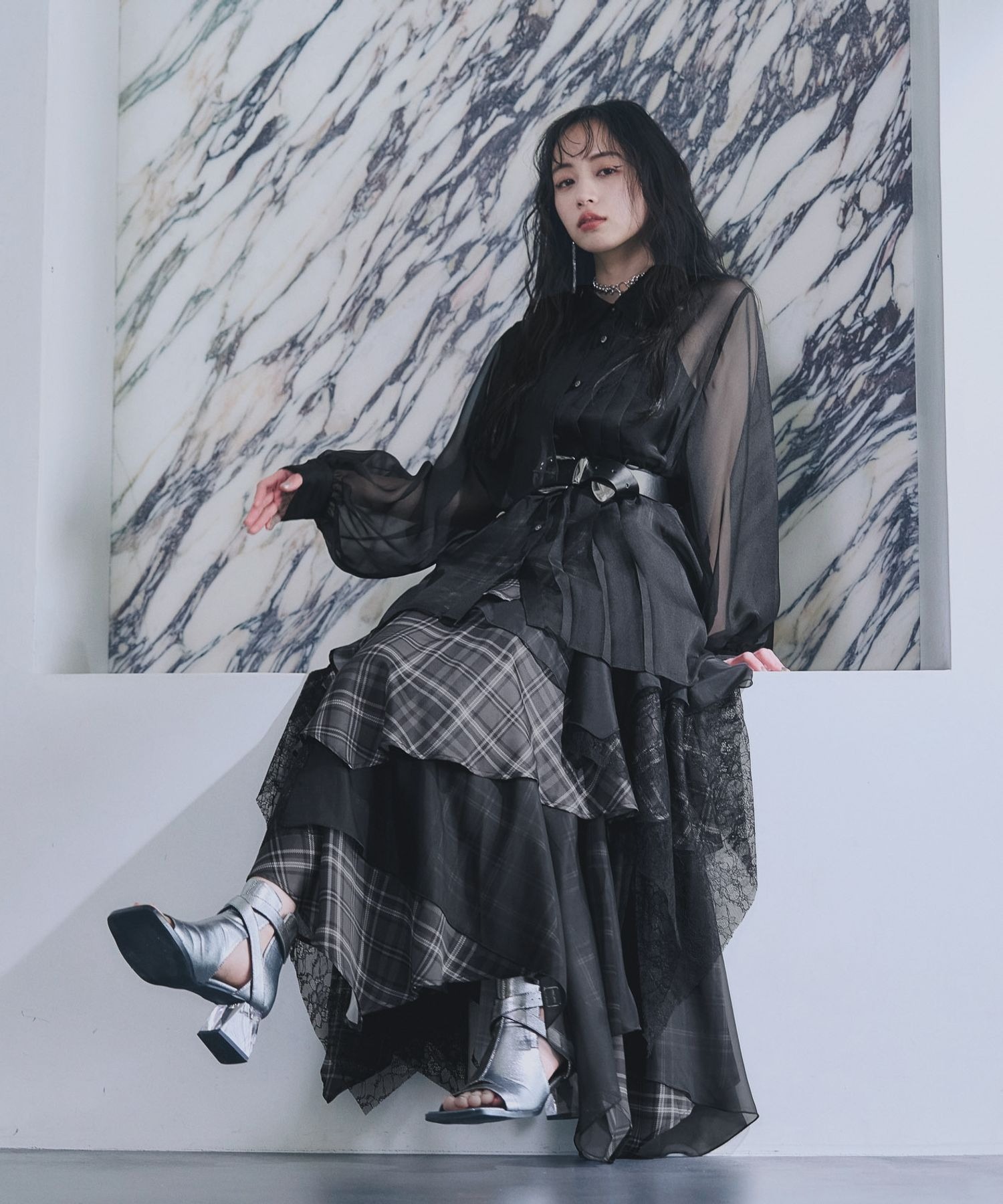 MIXチェックランダムスカート(HARE)