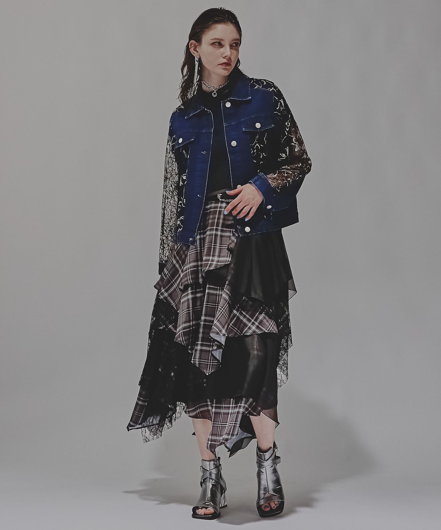 MIXチェックランダムスカート(HARE)