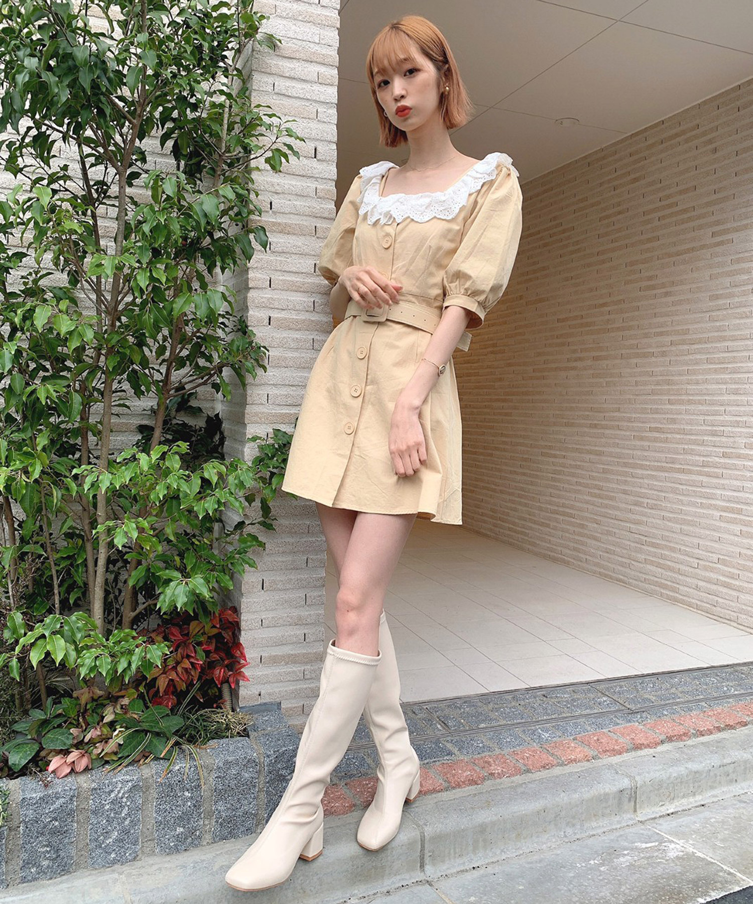 Voyage Titty Co 衿レースベルト付きワンピース Voyage Titty Co Titty Co Online Store ティティーアンドコーオンラインストア
