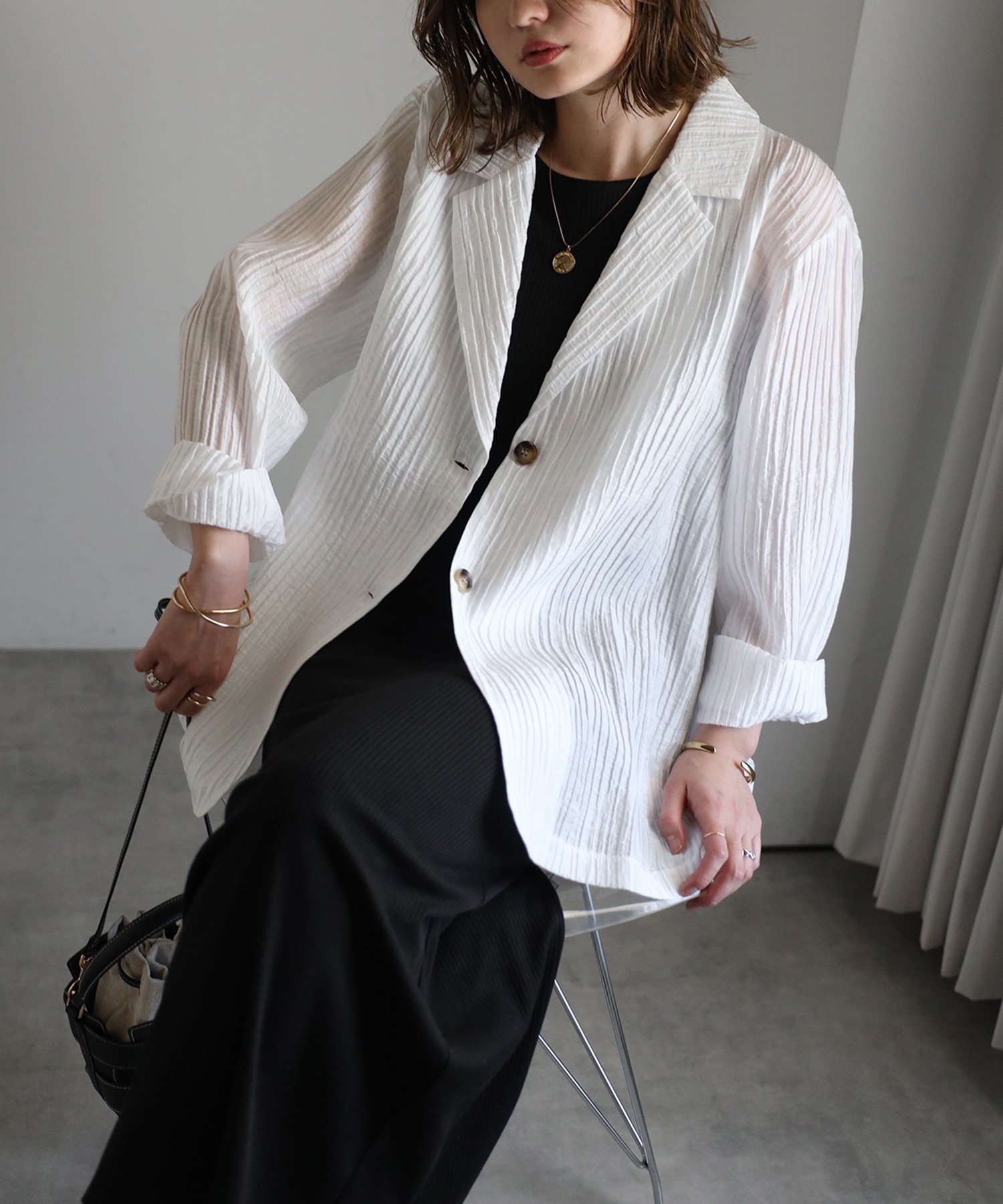 model：H158 着用サイズ：FREE