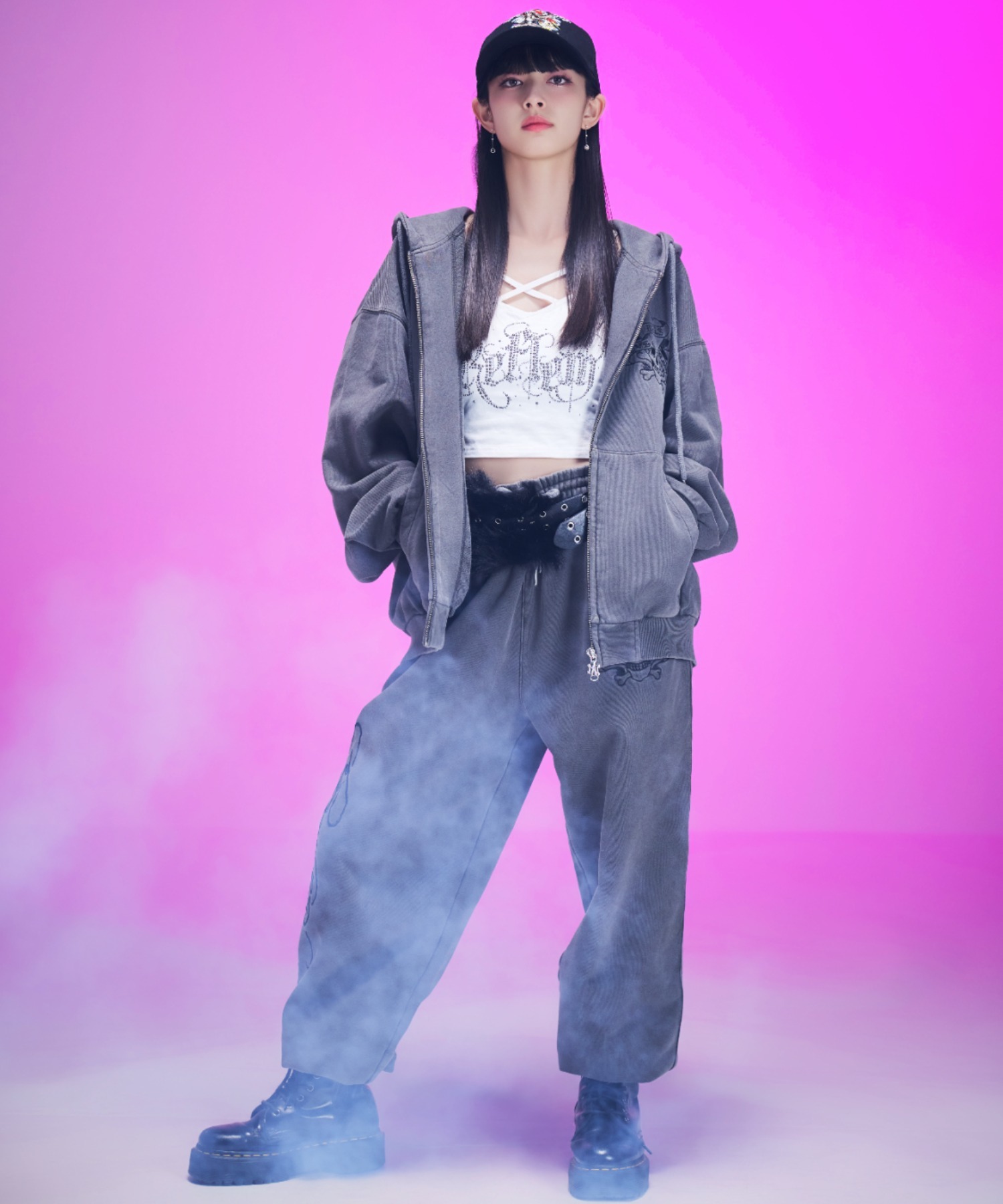 愛☆まどんな アパレル 9点セット A'GEM/9 × .kom 『A'GEM/9/エージェムナイン』 ラメ飛ばしジップ