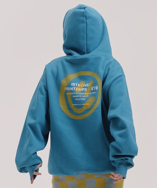 A'GEM/9 × .kom『ISTKUNST/イストクンスト』LOGO&SMILEY HOODIE