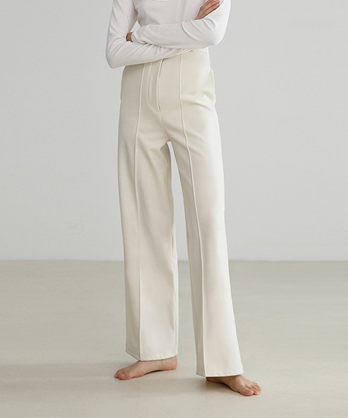 UNSPOKEN】White high waist slacks FDZ17120chw-ファッション通販