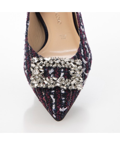 ポインテッドビジューフラットパンプス