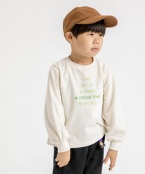 【coen キッズ】フォントプリントパフスリーブTシャツ