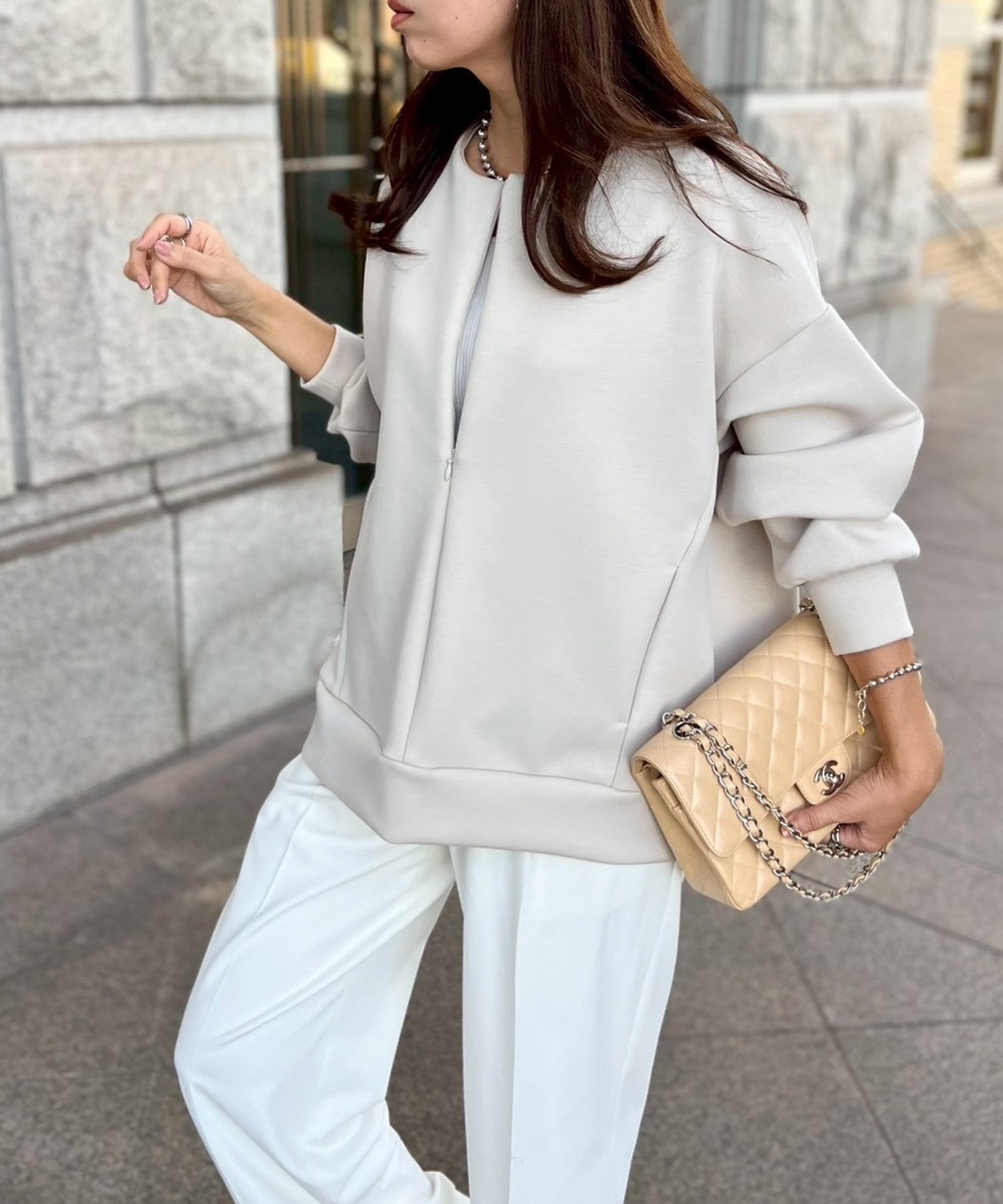 ダンボールフロント2wayクルーネックプルオーバー Emma Taylor