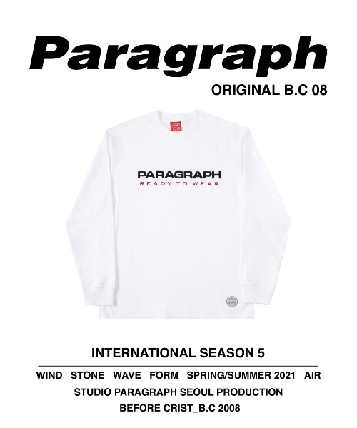 paragraph/パラグラフ』PARAGRAPH READY EMBROIDERY LONG T/ロゴ