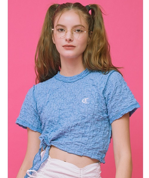 CRANK/クランク』WRINKLE TYING CROP T/リンクルタイイング