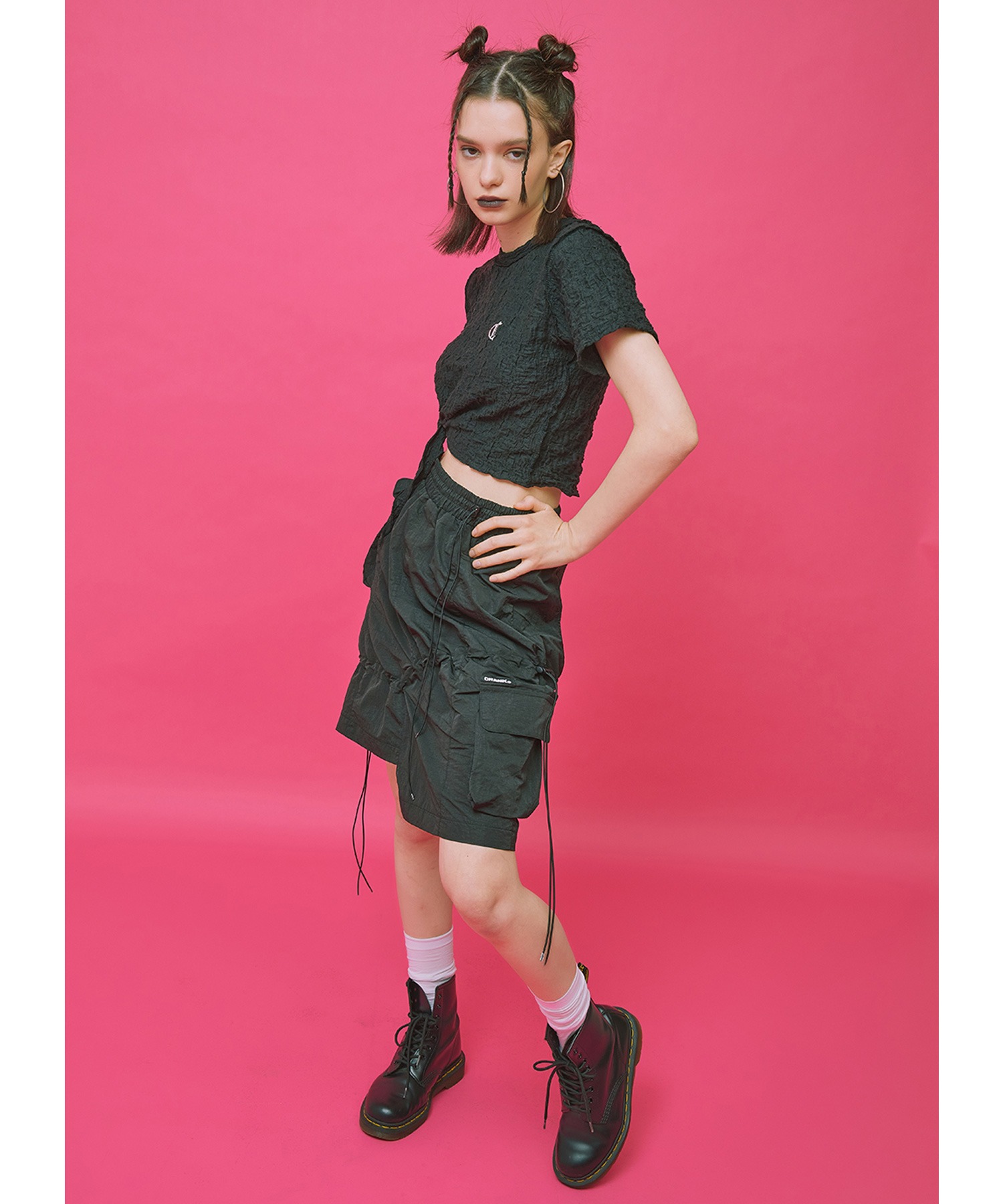 CRANK/クランク』WRINKLE TYING CROP T/リンクルタイイングクロップT CRANK/クランク』WRINKLE TYING CROP T/リンクルタイイングクロップT
