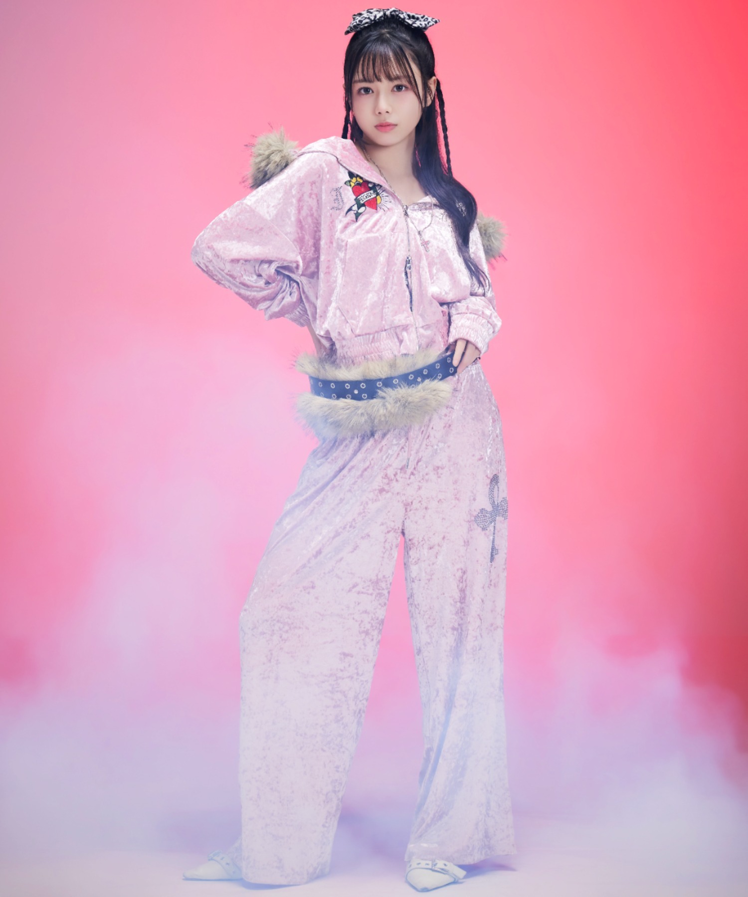 トップス ahaaha A'GEM/9 × .kom 『A'GEM/9/エージェムナイン』 Ed Hardy ベロア