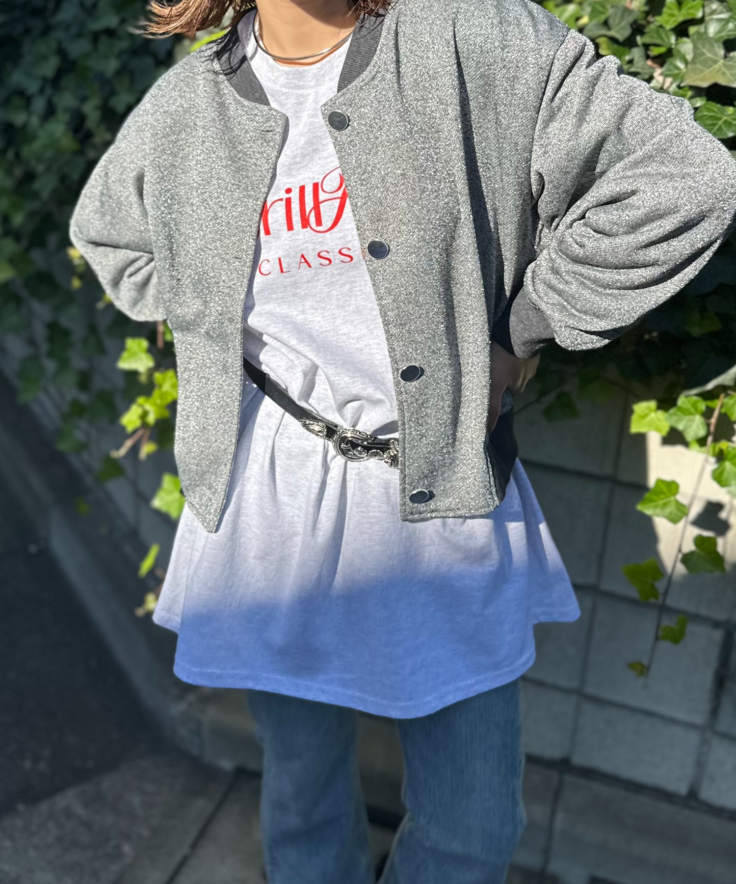 ライトアッシュグレー（オートミール）
model:154cm 着用サイズ:XL