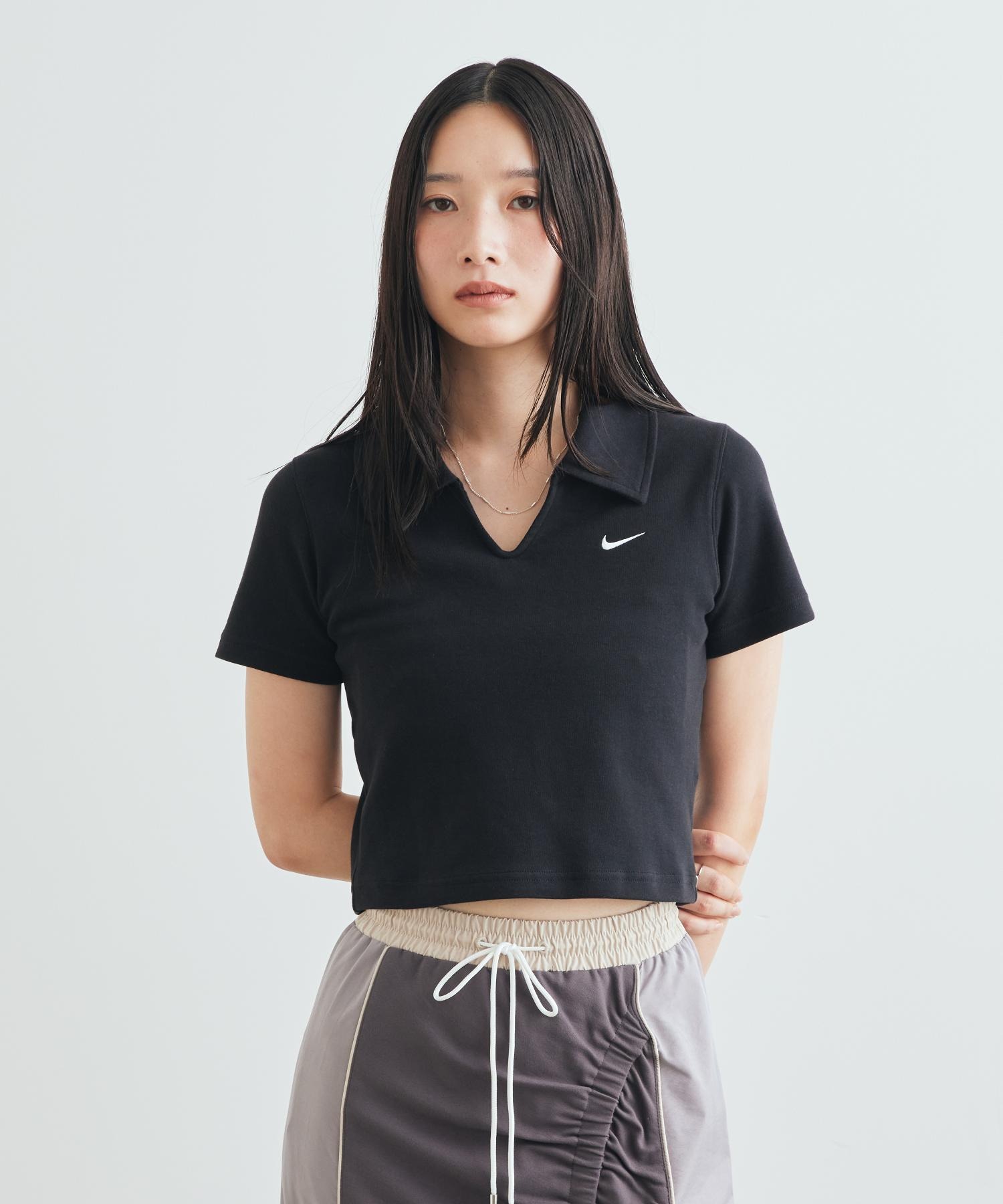 Nike Sportswear женский укороченный поло Tight Cropped Polo IO2730-010 Black