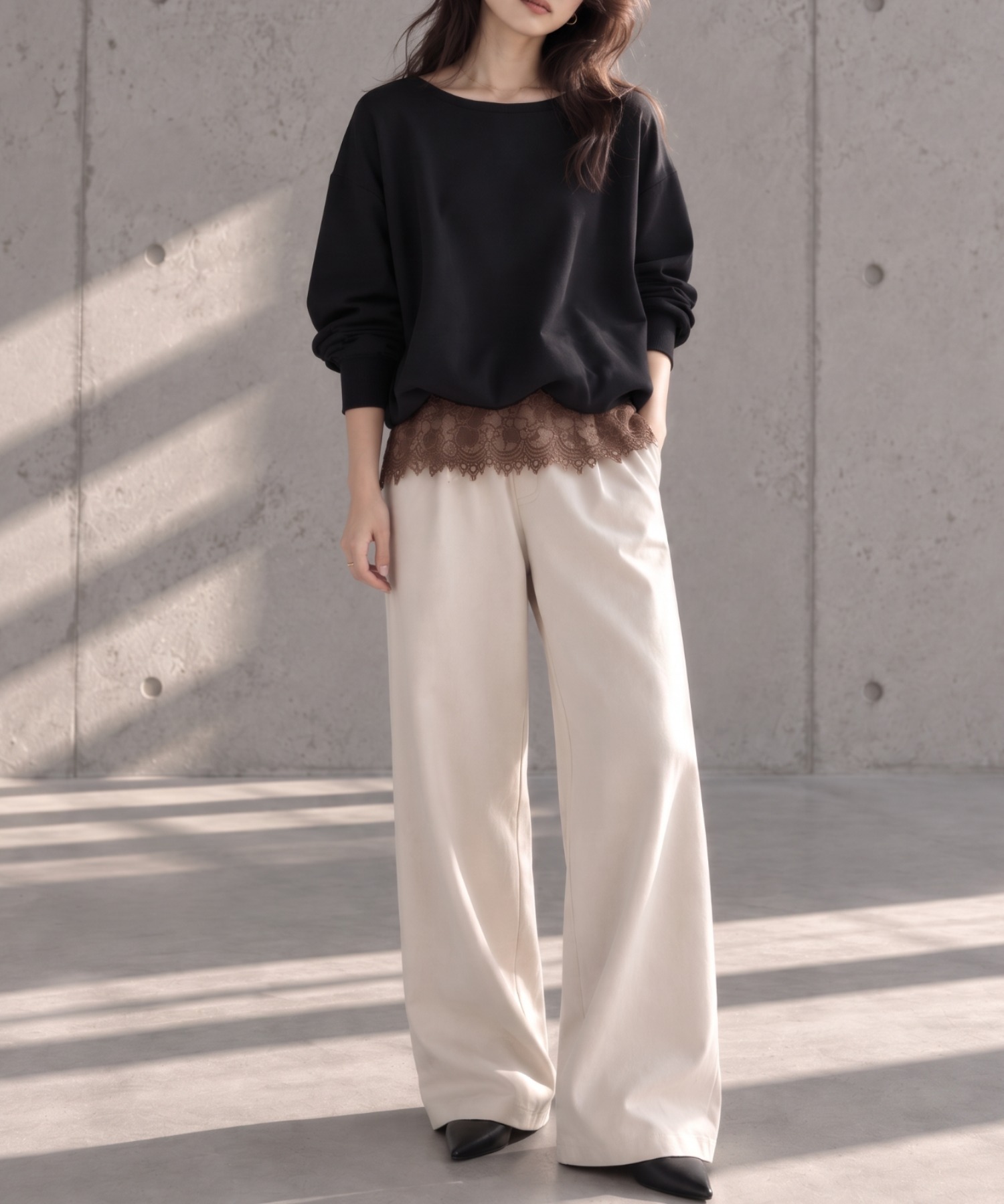 モデル：158cm
着用サイズ：FREE