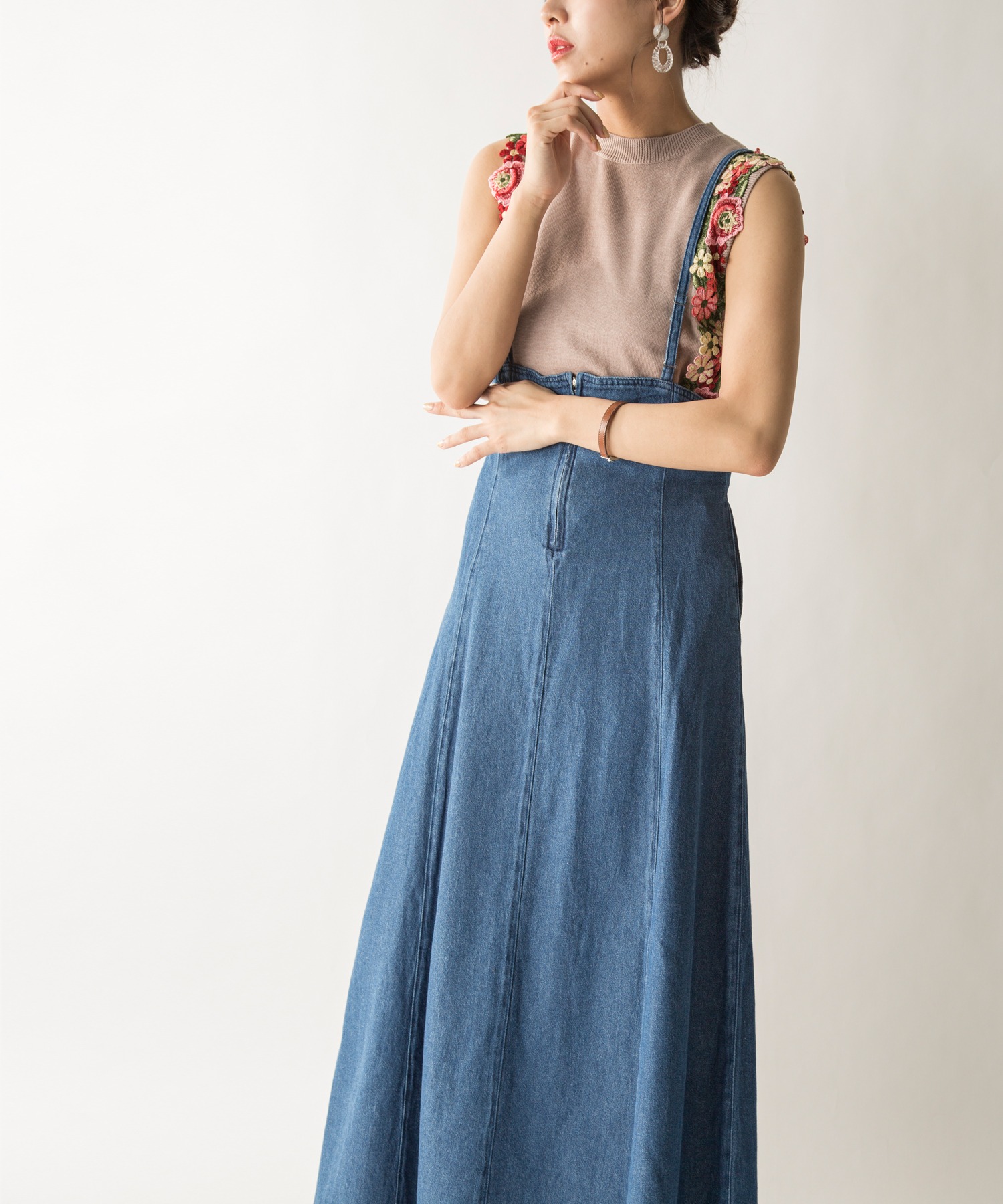 2wayデニムキャミワンピース Reshad Edu Af