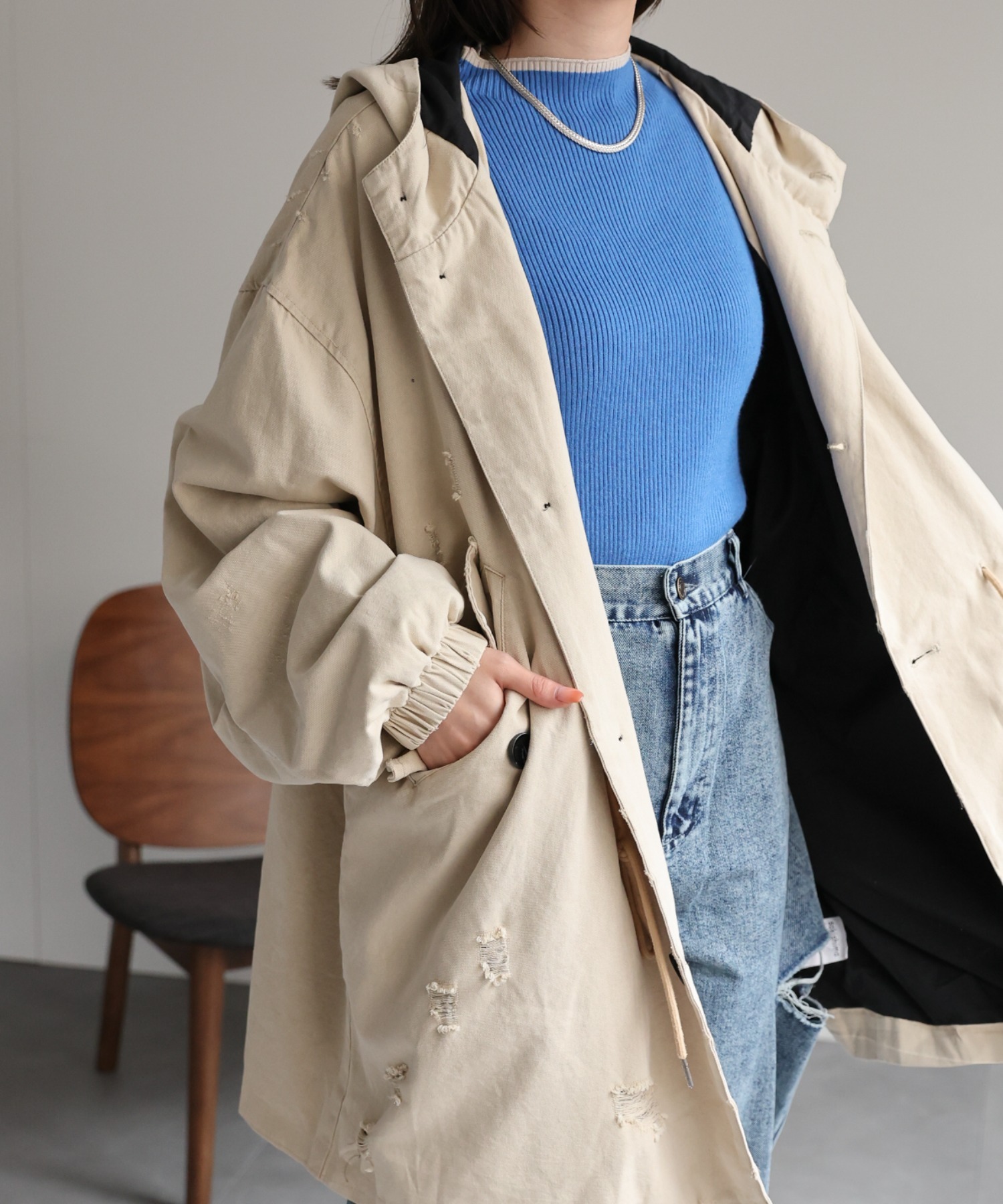 model：162cm 着用サイズ：F