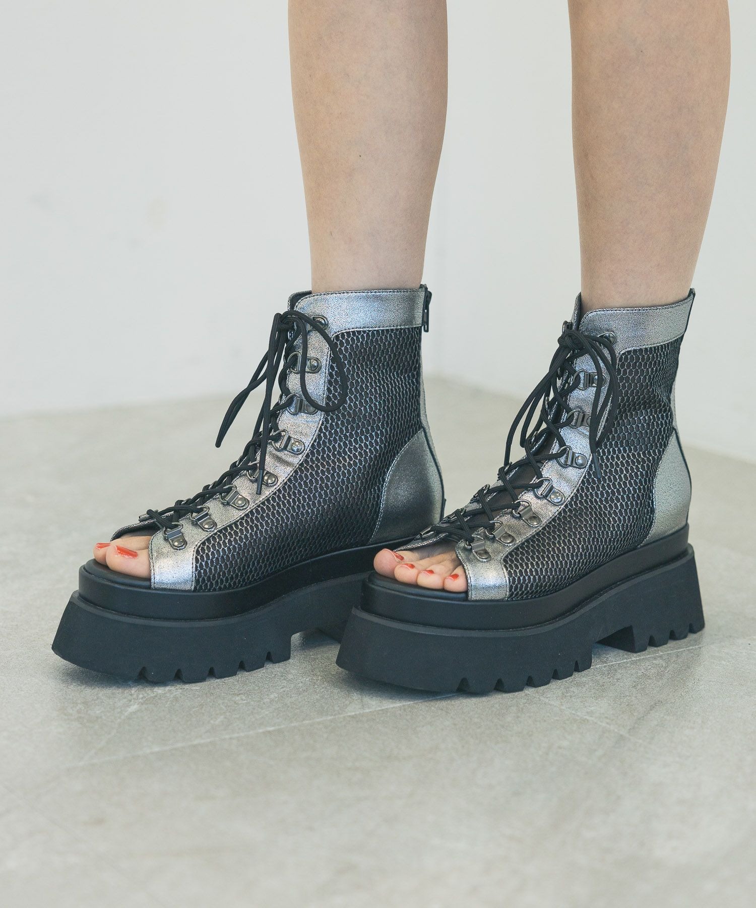 【新品】HARE レースアップブーサン シルバー ブラックLサイズ 楽天市場】【SALE／41%OFF】メッシュレースアップブーサン HARE ハレ