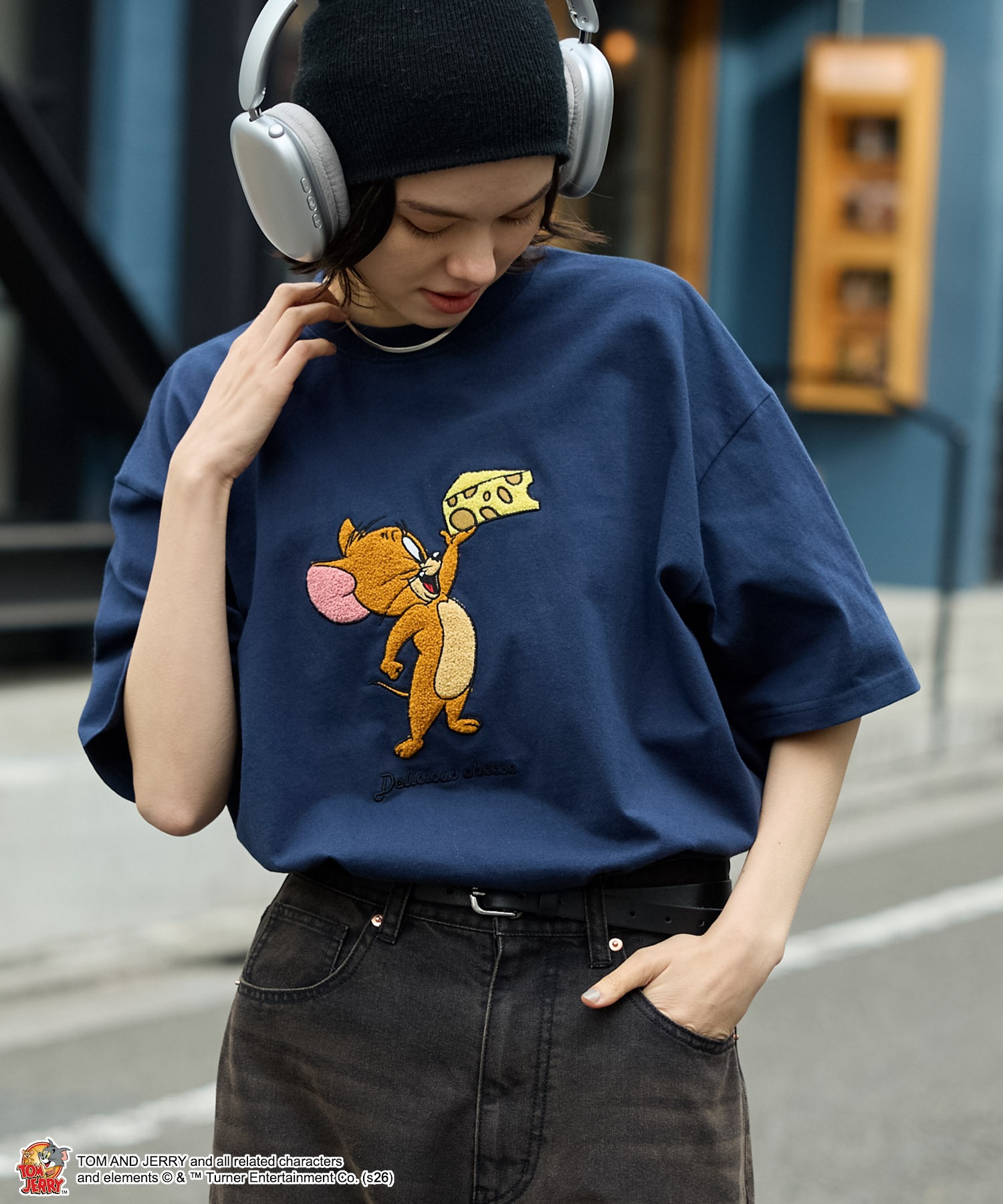 TOM and JERRY】別注 ヴィンテージデザイン プリント 刺繍 オーバー