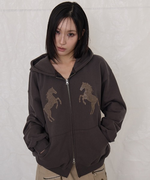 A'GEM/9 × .kom 『MIDNIGHT MOVE/ミッドナイトムーブ』HORSE HOOD ZIP