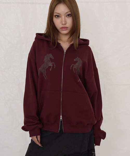 A'GEM/9 × .kom 『MIDNIGHT MOVE/ミッドナイトムーブ』HORSE HOOD ZIP