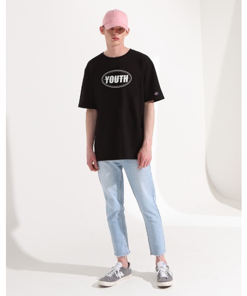 ★as''on★HALF IVY COLLAR TEE / NAVY★正規品/韓国送料込 ファーコート レディース 毛皮コート フォックス風 フェイク
