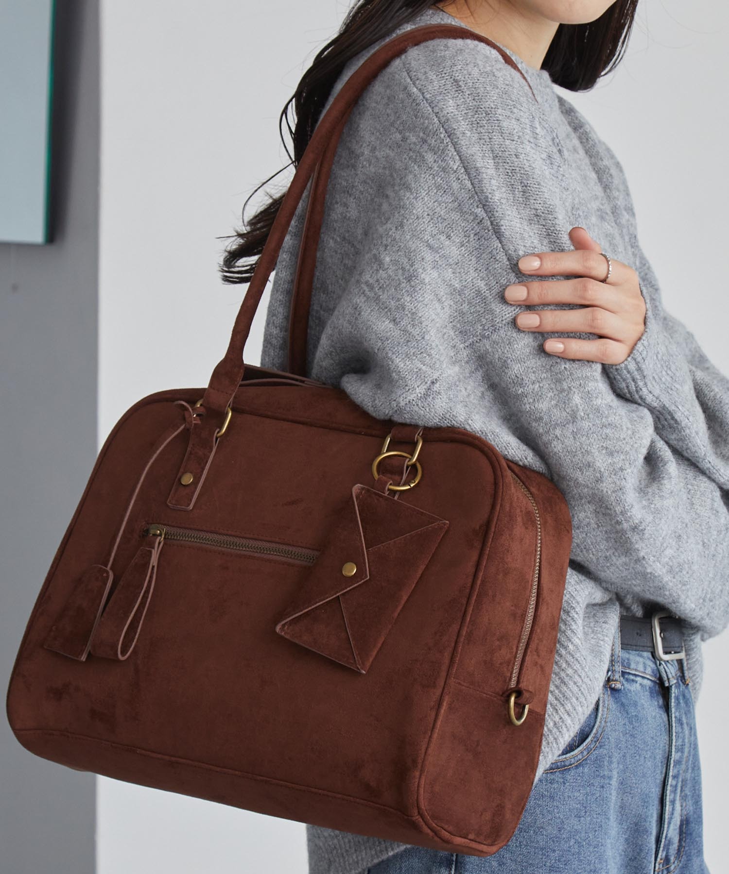 2WAY マルチポケットアクセントチャーム ボストンバッグ/ショルダー