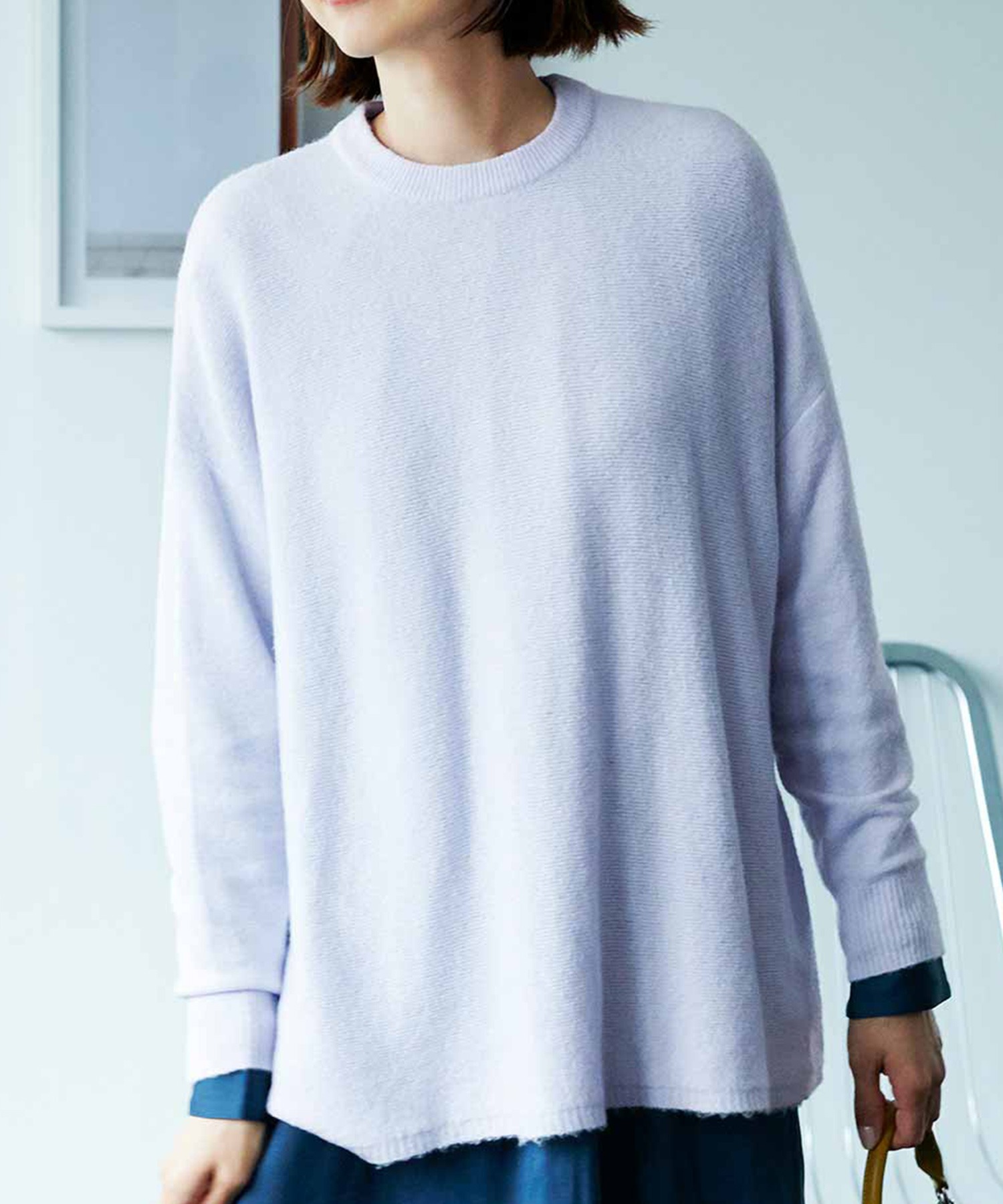 初回限定 ｉｅｄｉｔ キャメル混素材がふんわりやさしげ ゆるっと着られるクルーネックニット