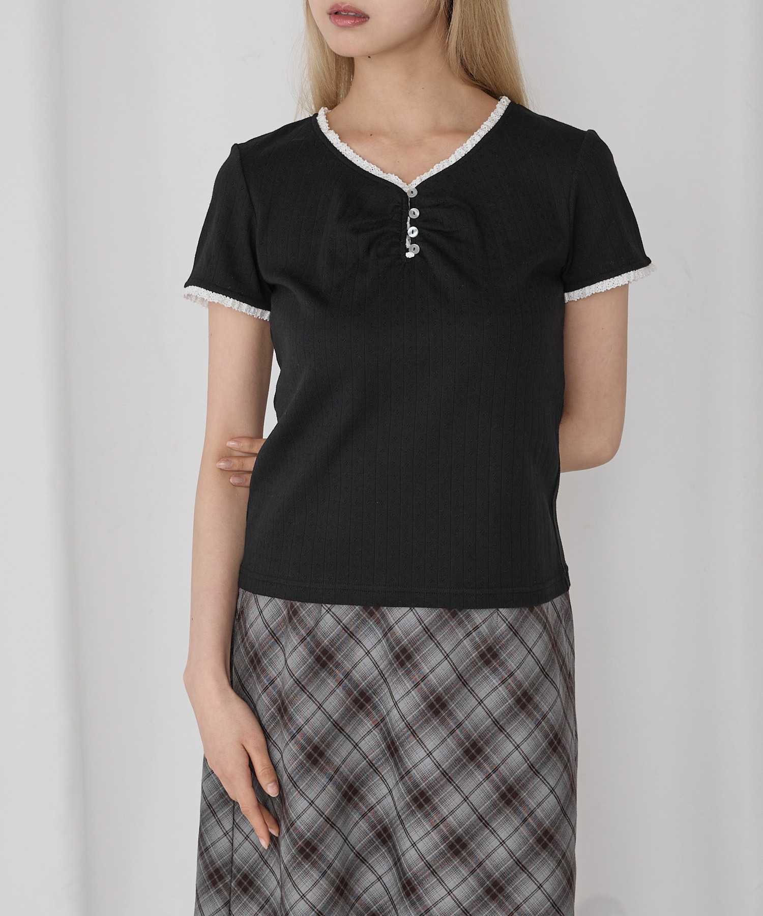 Unblend Футболка с цветным блоком, поло с воротником Henley, короткий рукав