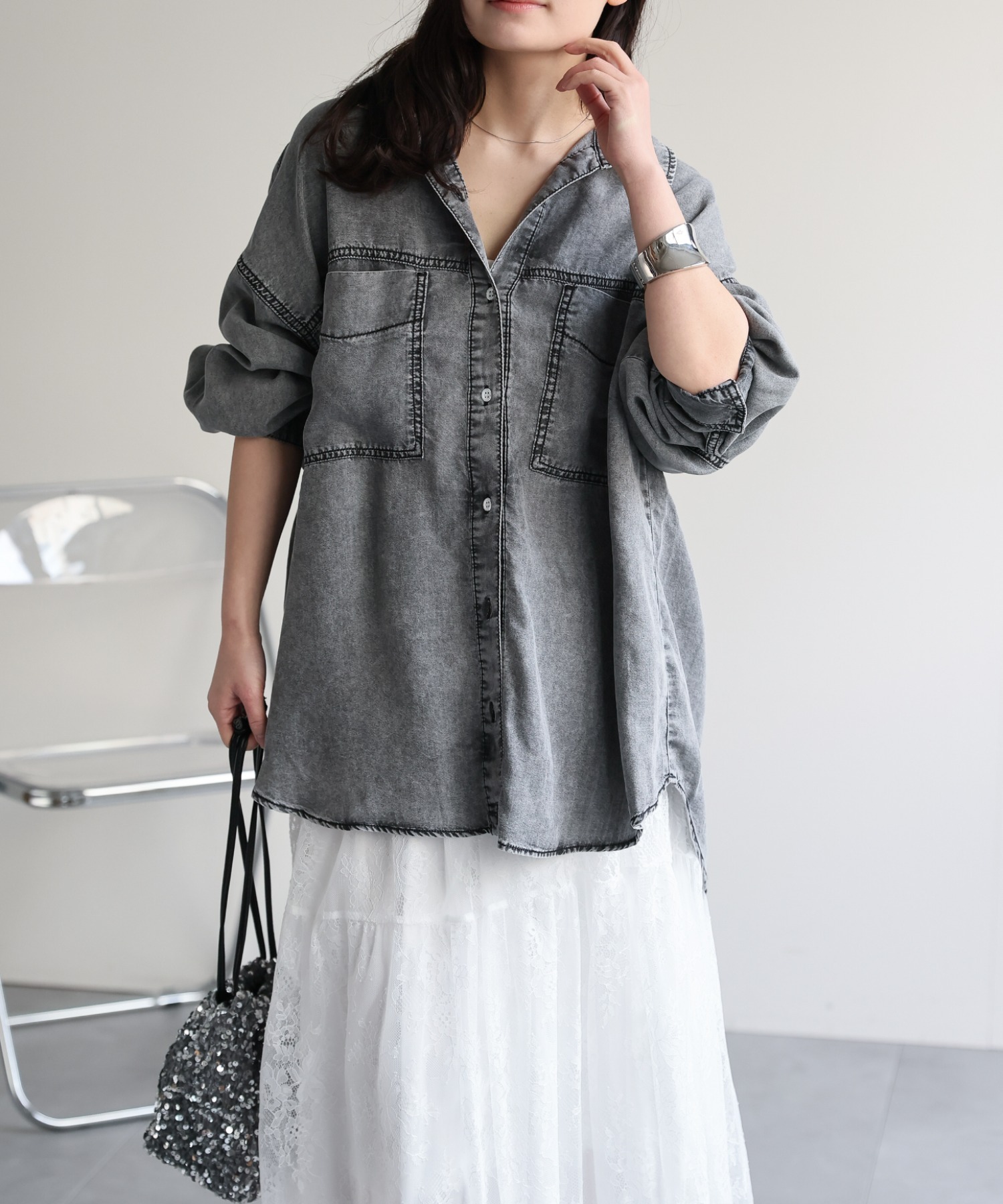 model：156cm　着用サイズ：FREE