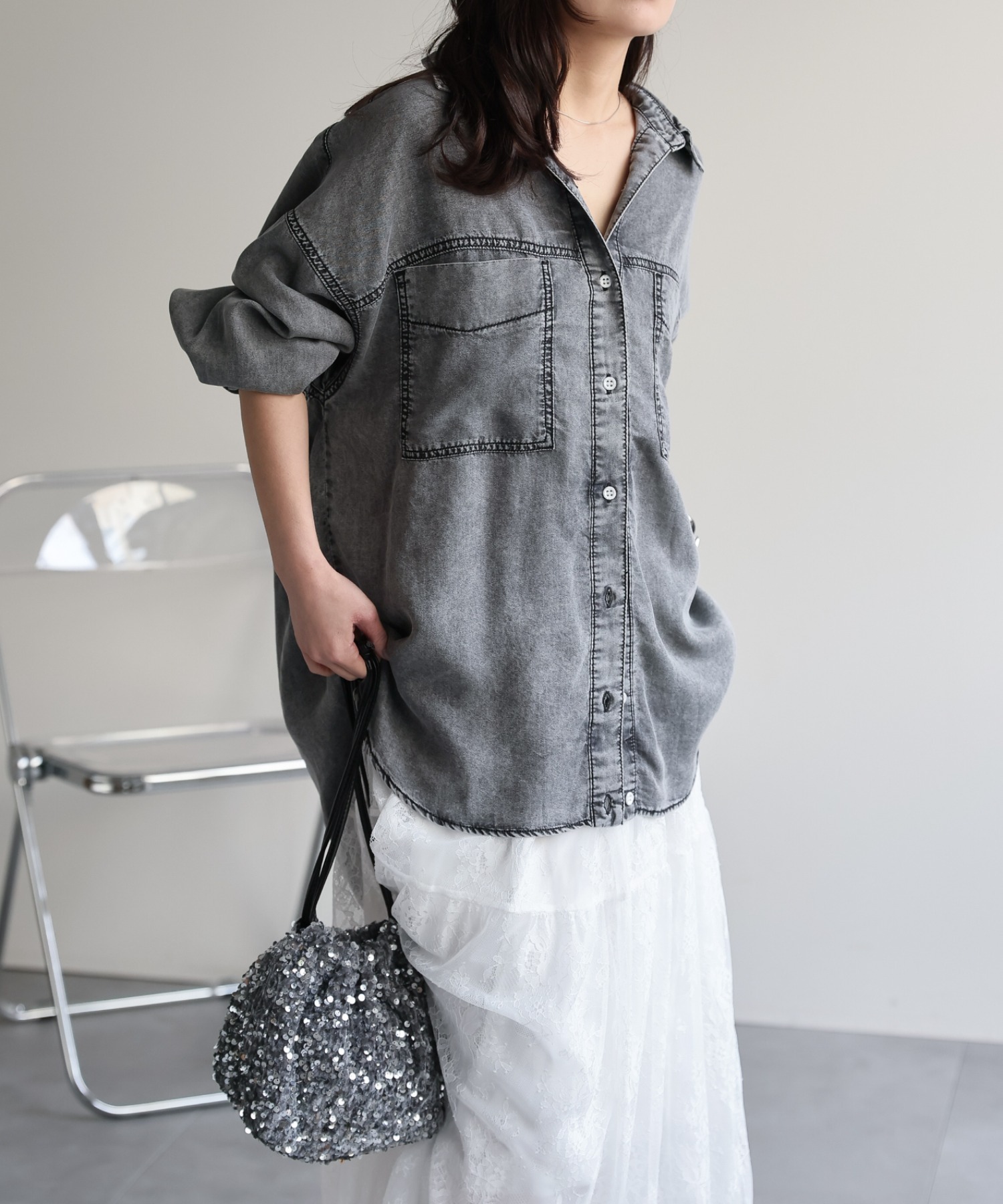 model：156cm　着用サイズ：FREE