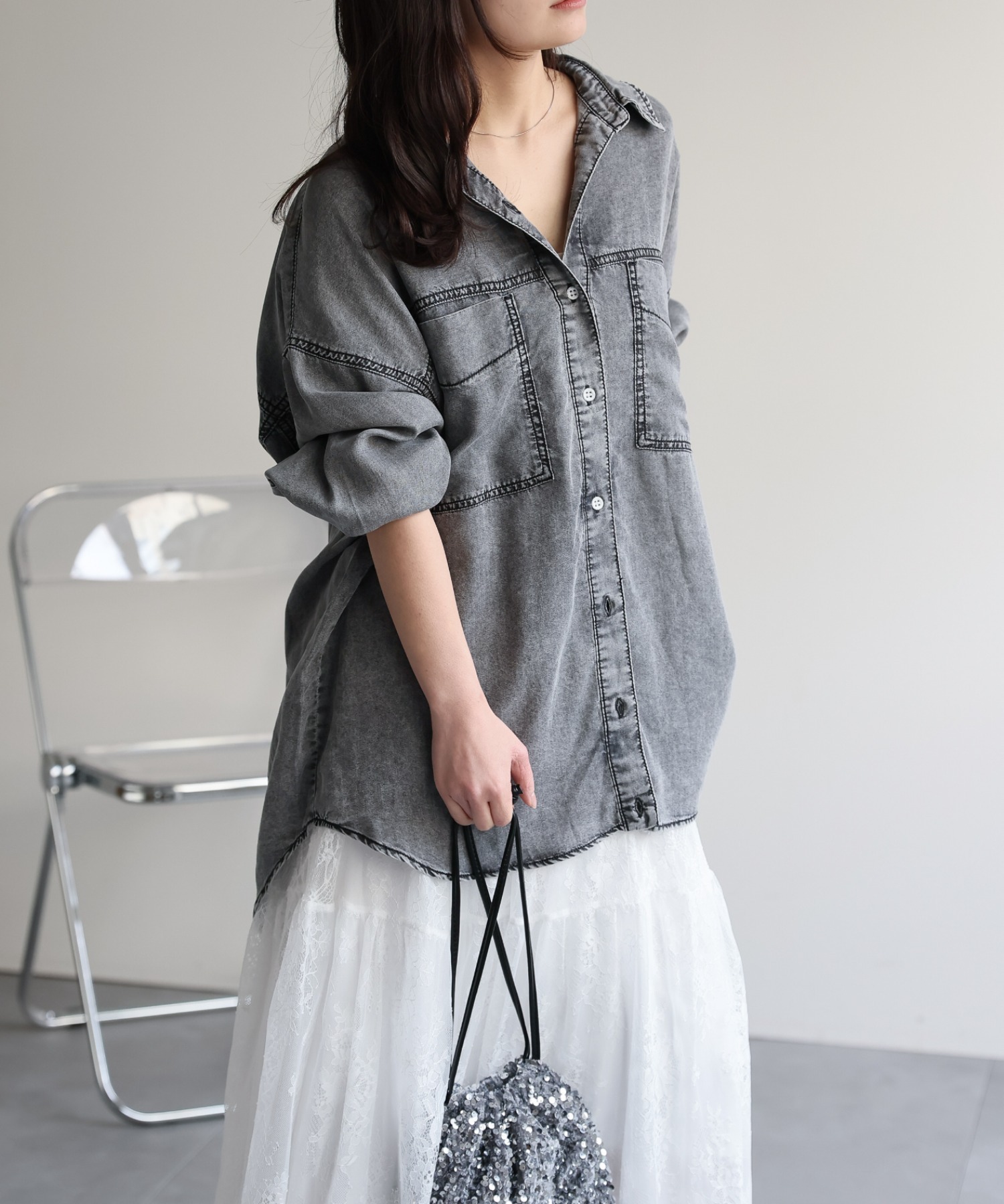model：156cm　着用サイズ：FREE