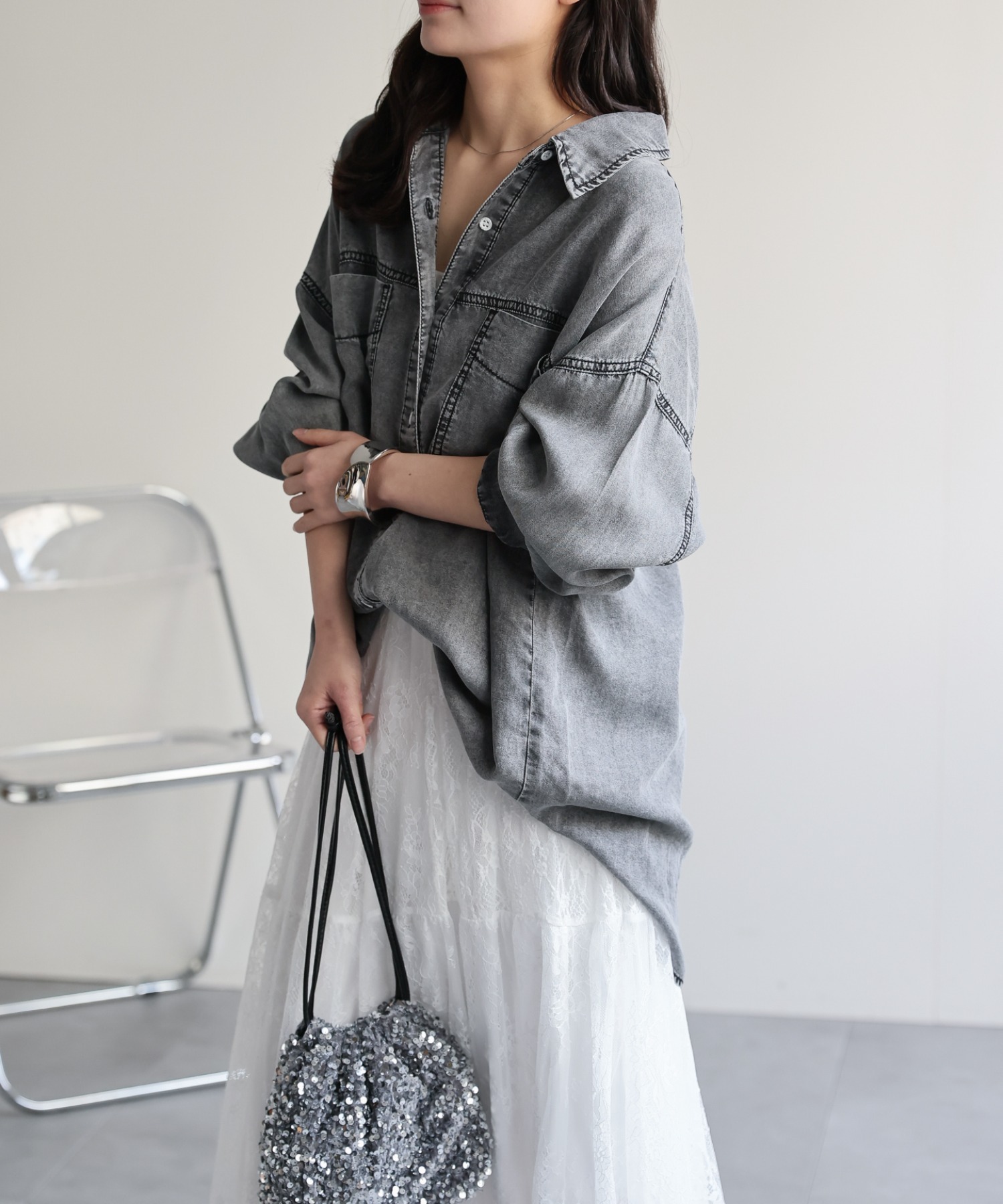 model：156cm　着用サイズ：FREE