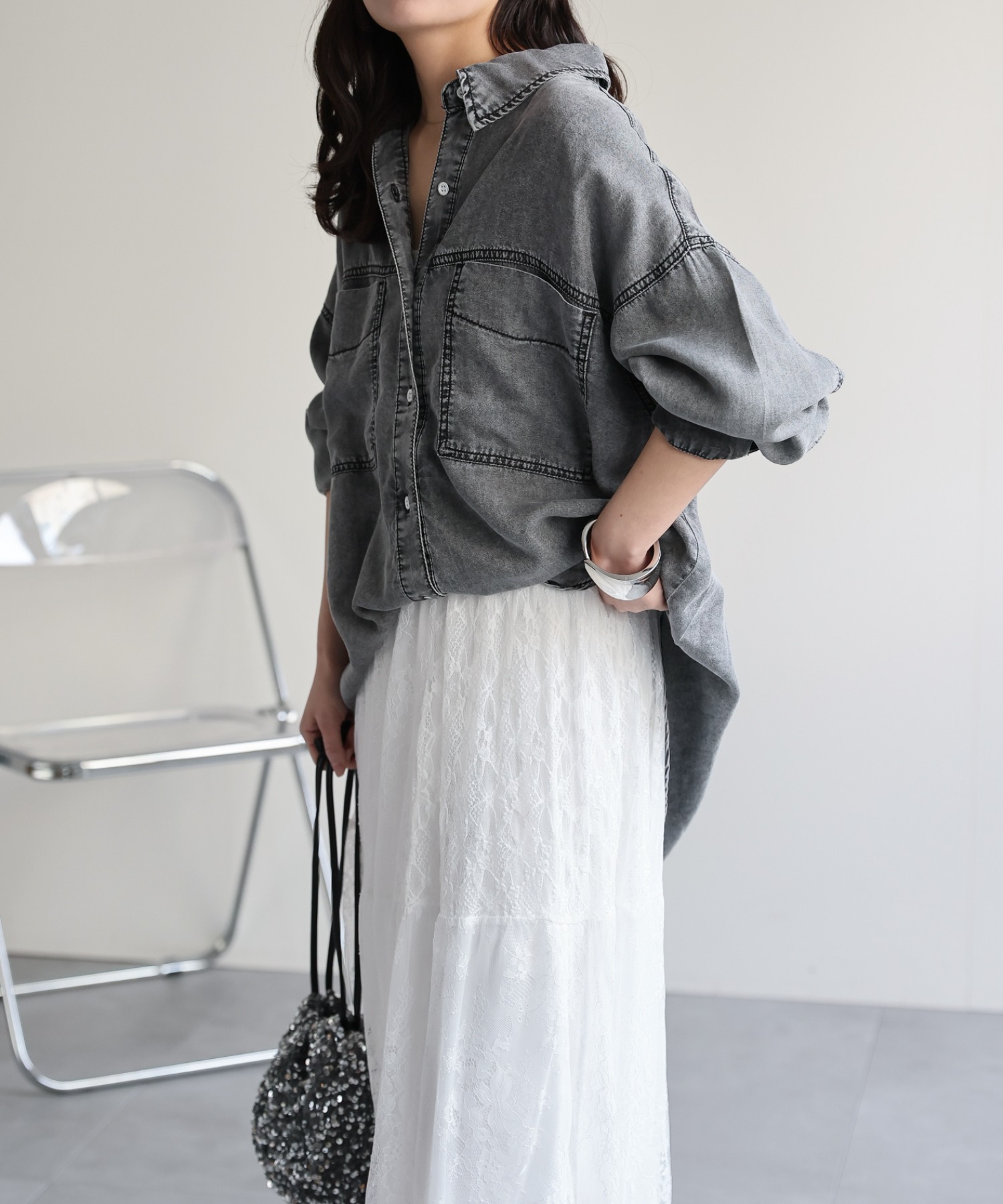 model：156cm　着用サイズ：FREE