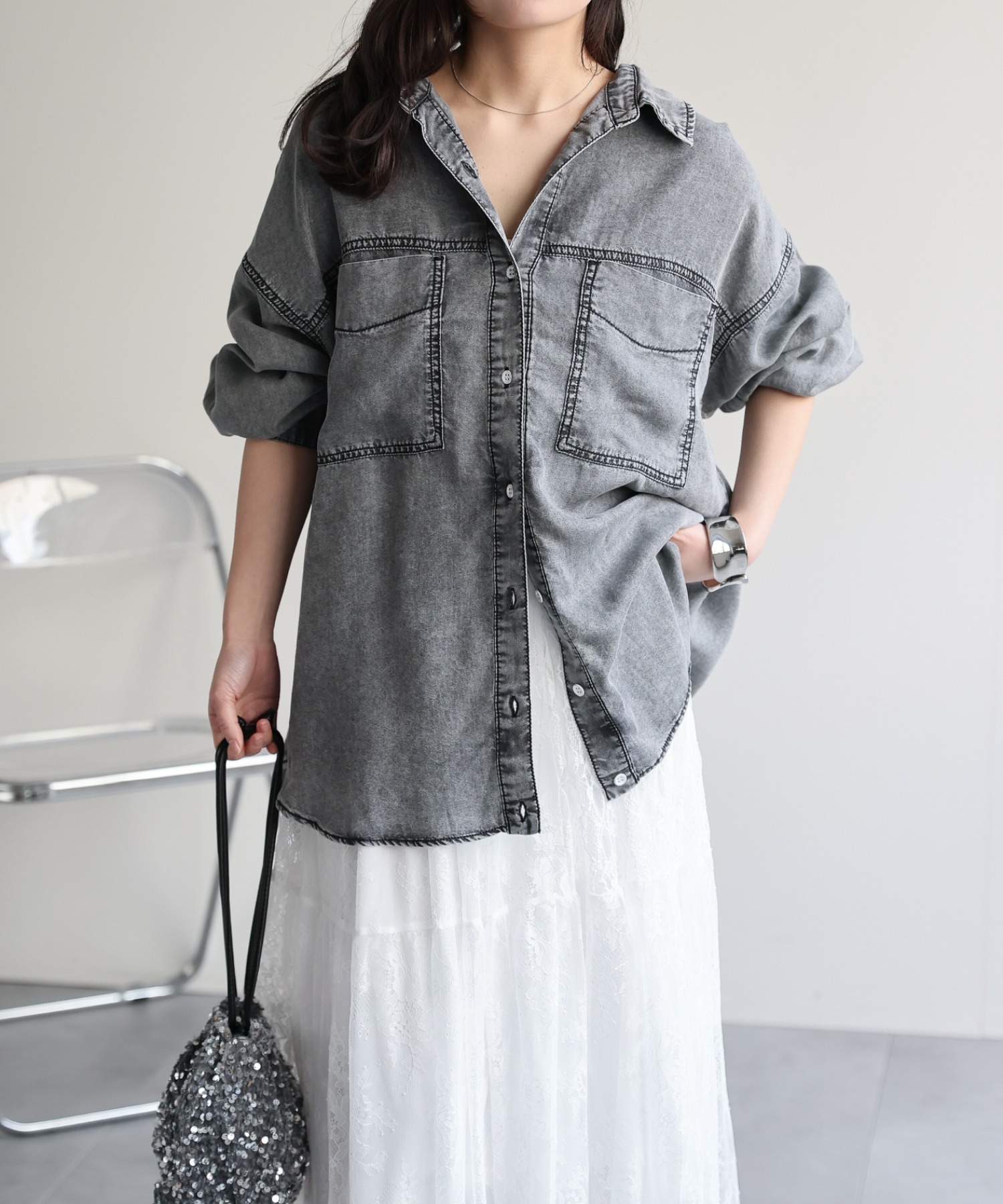 model：156cm　着用サイズ：FREE