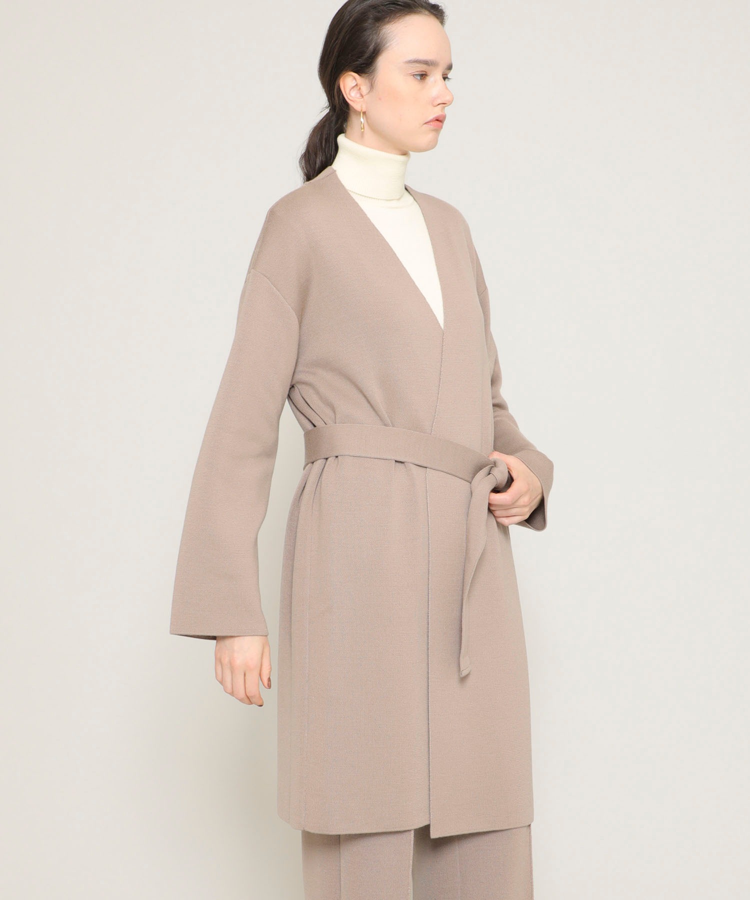 Wrapinknot ラッピンノット セットアップ Studious別注 ベルト付きロングカーディガン 即納送料無料