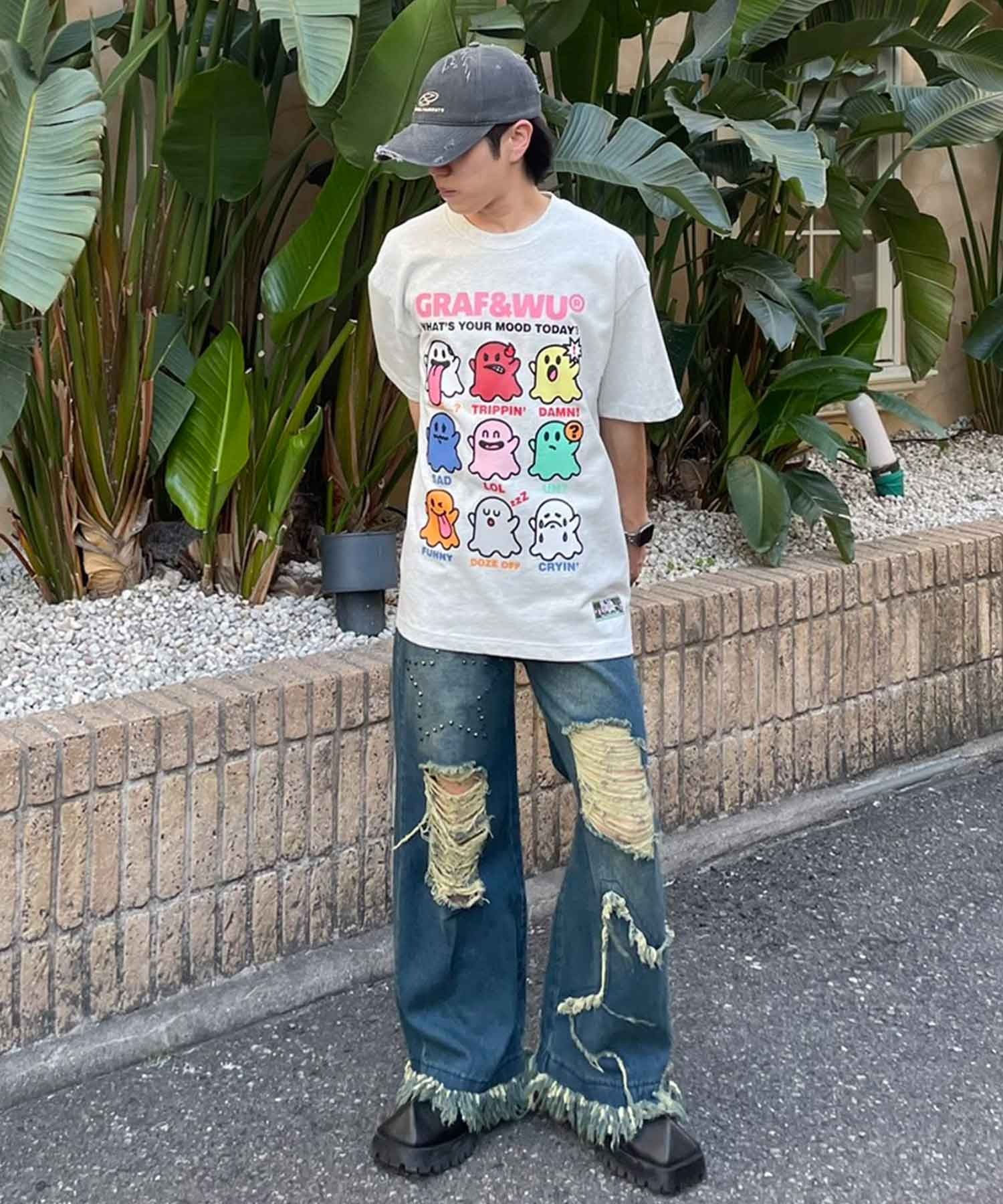 4size ／ 2color 】ダブルウエストダメージレイヤード