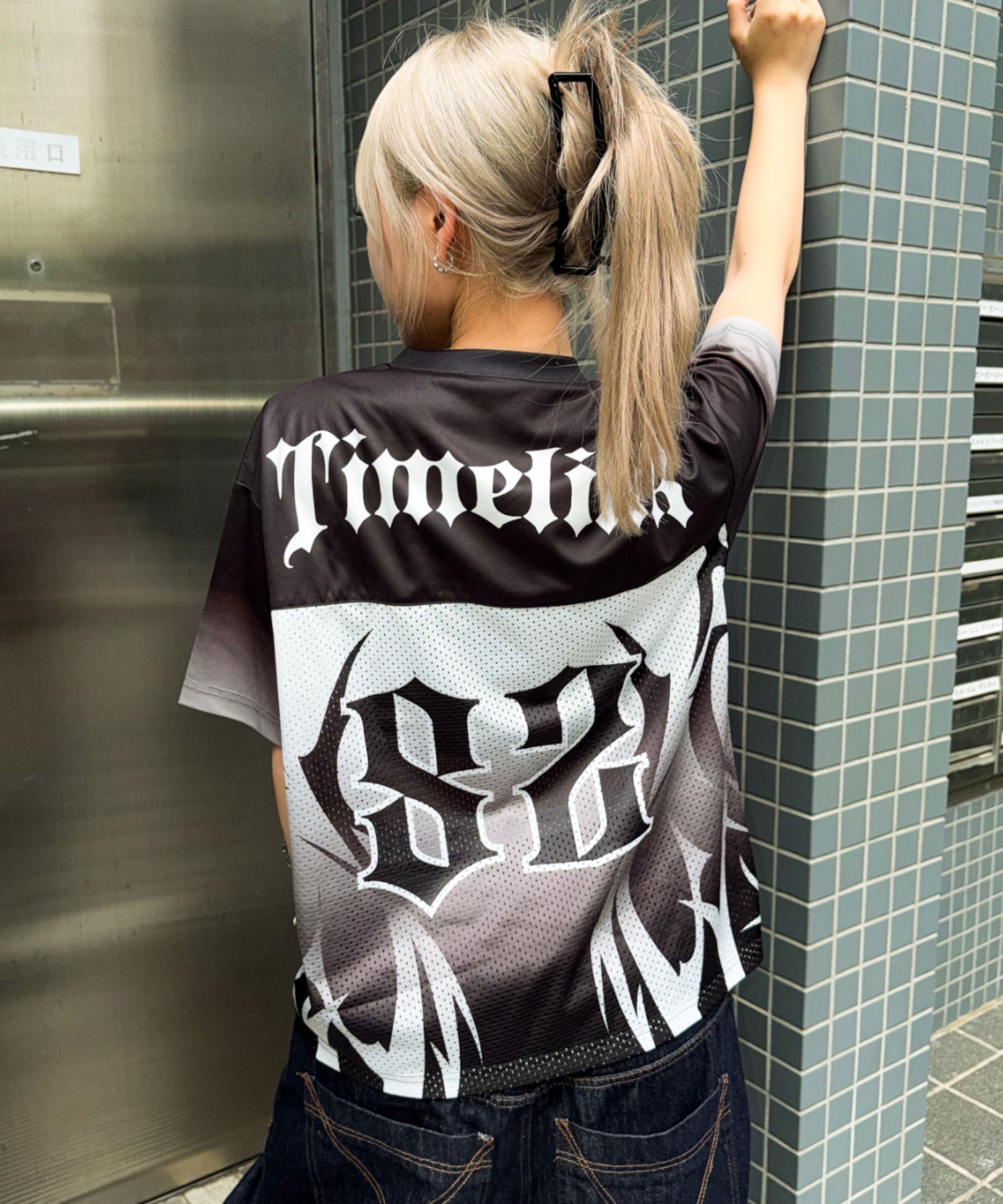 A'GEM/9 × .kom 『A'gem/エージェム』 ナンバリングメッシュTシャツ A