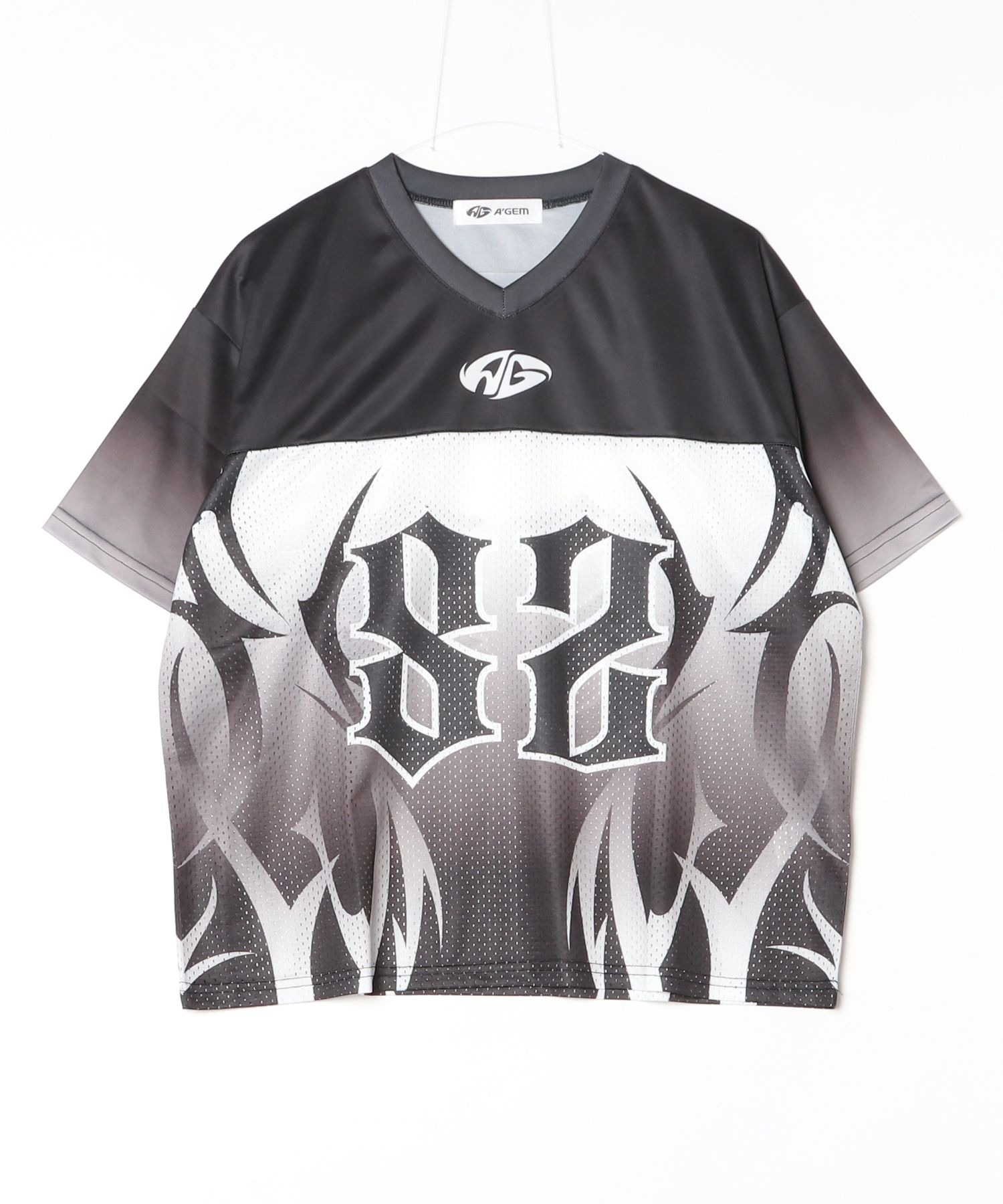 A'GEM/9 × .kom 『A'gem/エージェム』 ナンバリングメッシュTシャツ A