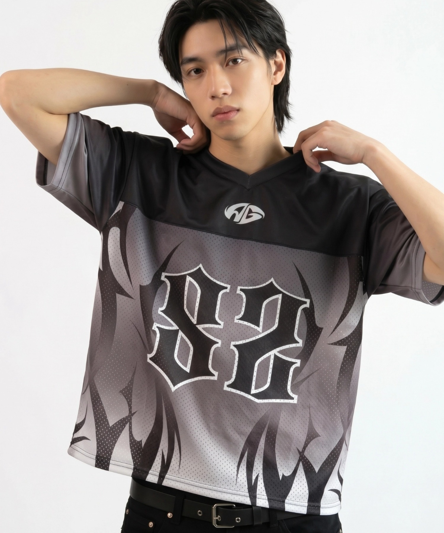 A'GEM/9 × .kom 『A'gem/エージェム』 ナンバリングメッシュTシャツ A