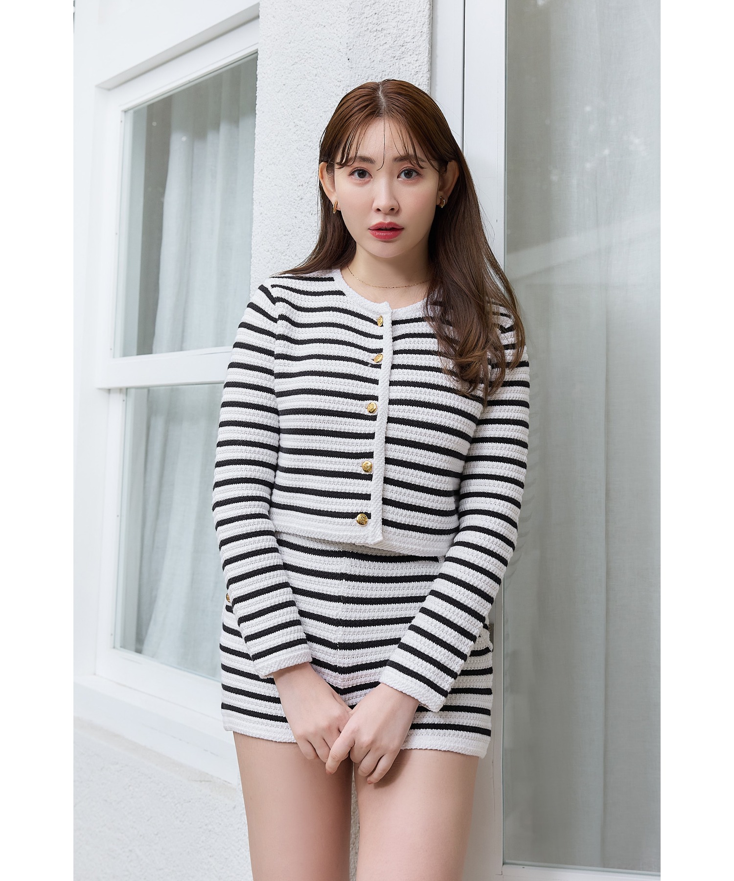 ジャケット・アウター herlipto Muriel Stripe Knit Jacket Muriel Stripe Knit Jacket 【公式通販】