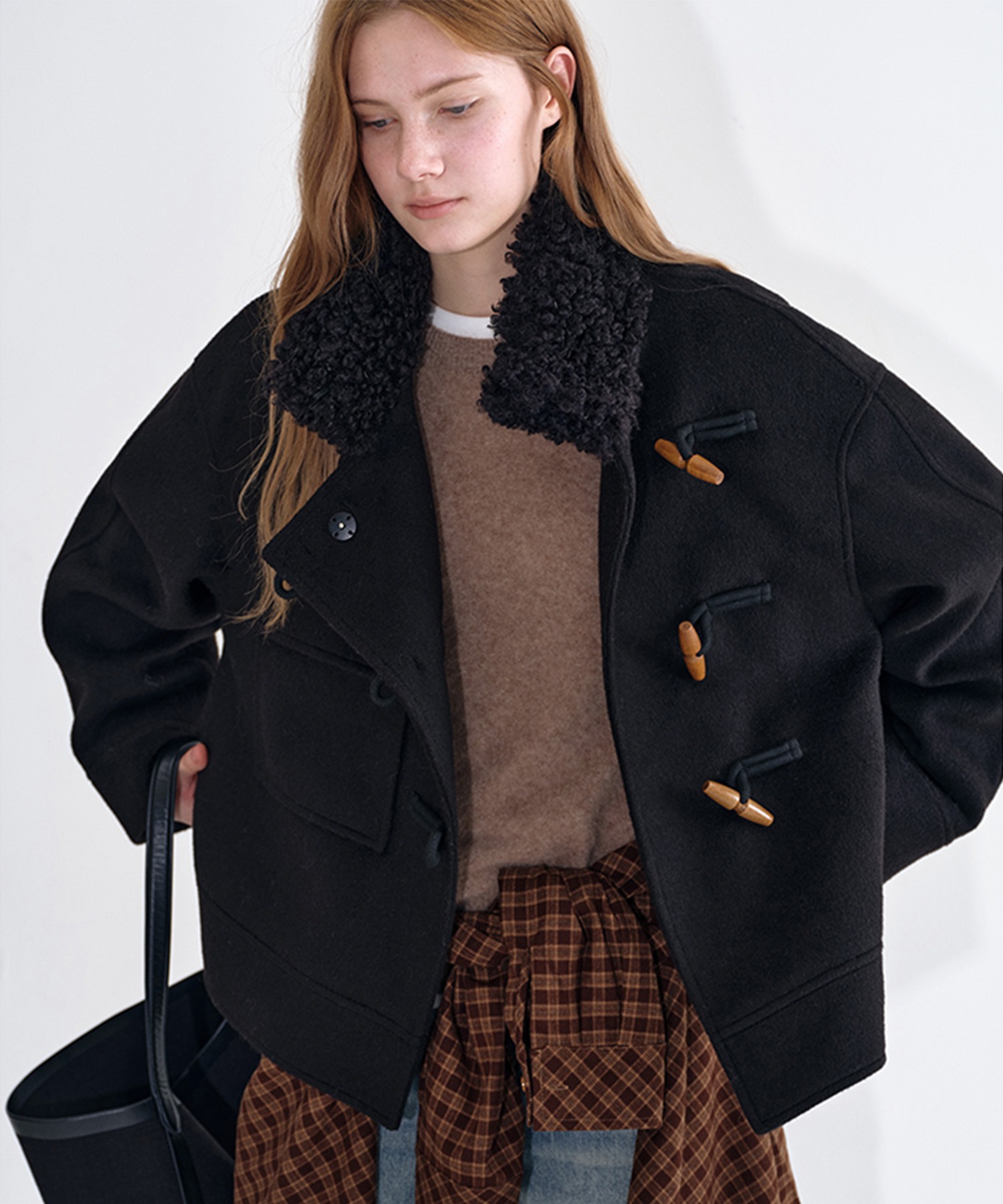 カーリーファーカラー オフセンター ショートコート FD25W100【Fano