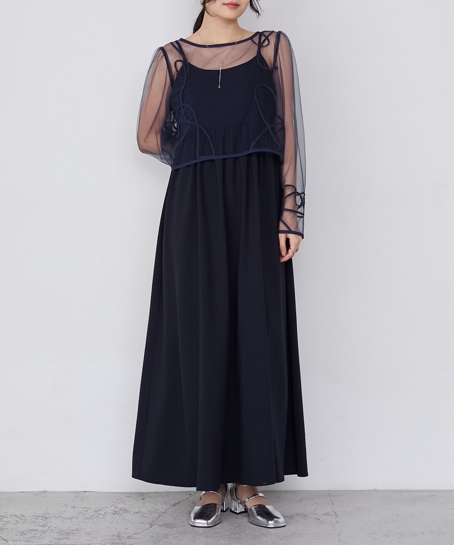 forksy.】【オケージョン対応】コード刺繍リボンシアーボレロ＆キャミ