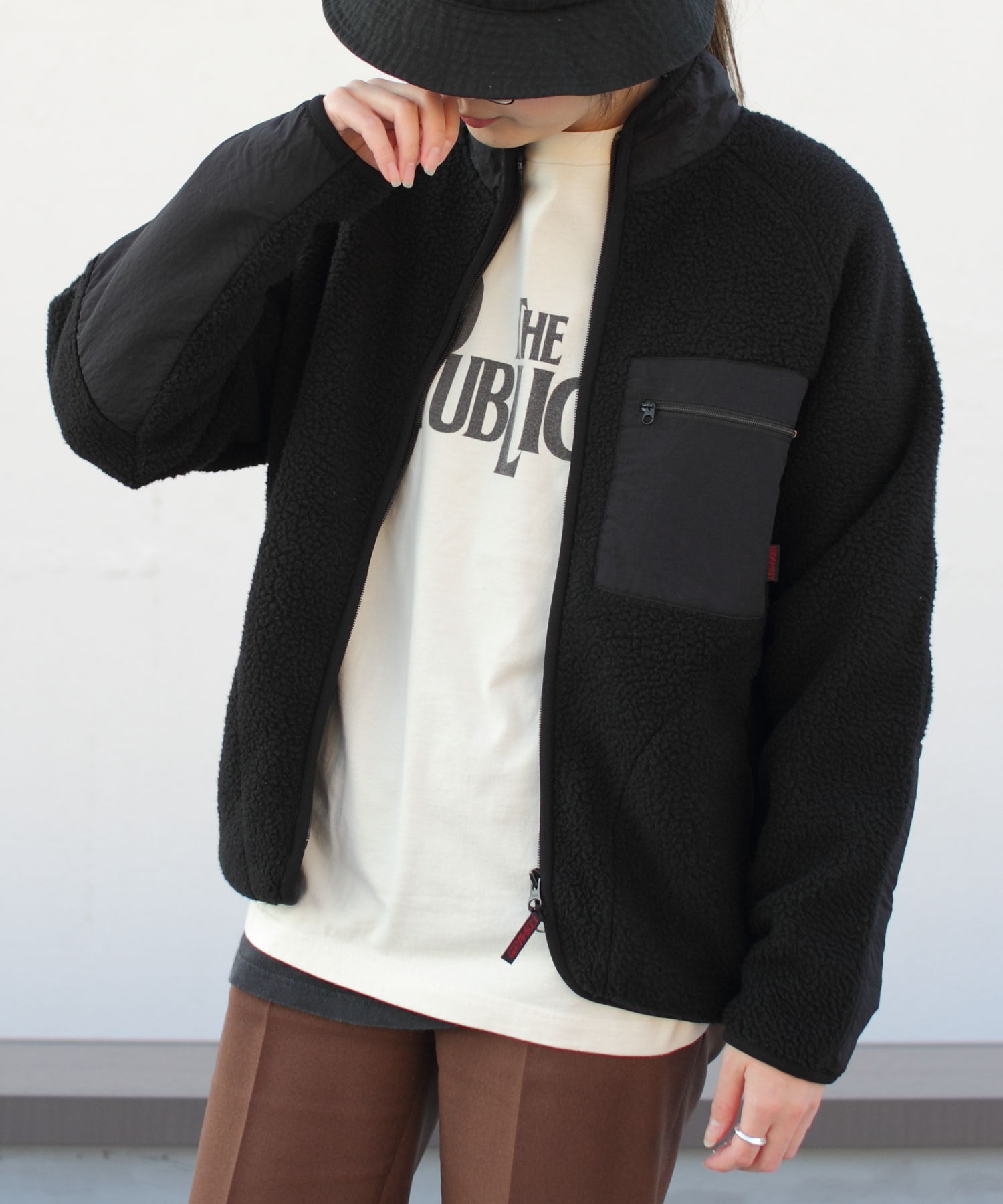 Gramicci グラミチ ボアフリースジャケット Boa Fleece Jaket Gujk f043 Gramicci Steps Online Store ステップス オンラインストア