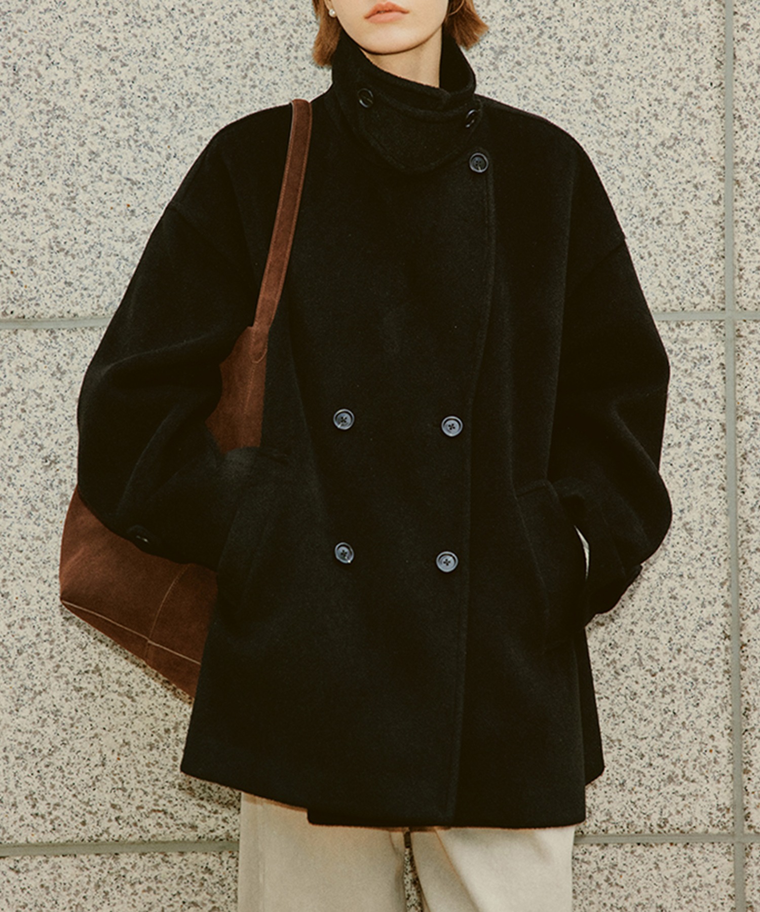 ファンデーション nocco スタンドネック ベーシックハーフコート FD24W412【Fano Studios