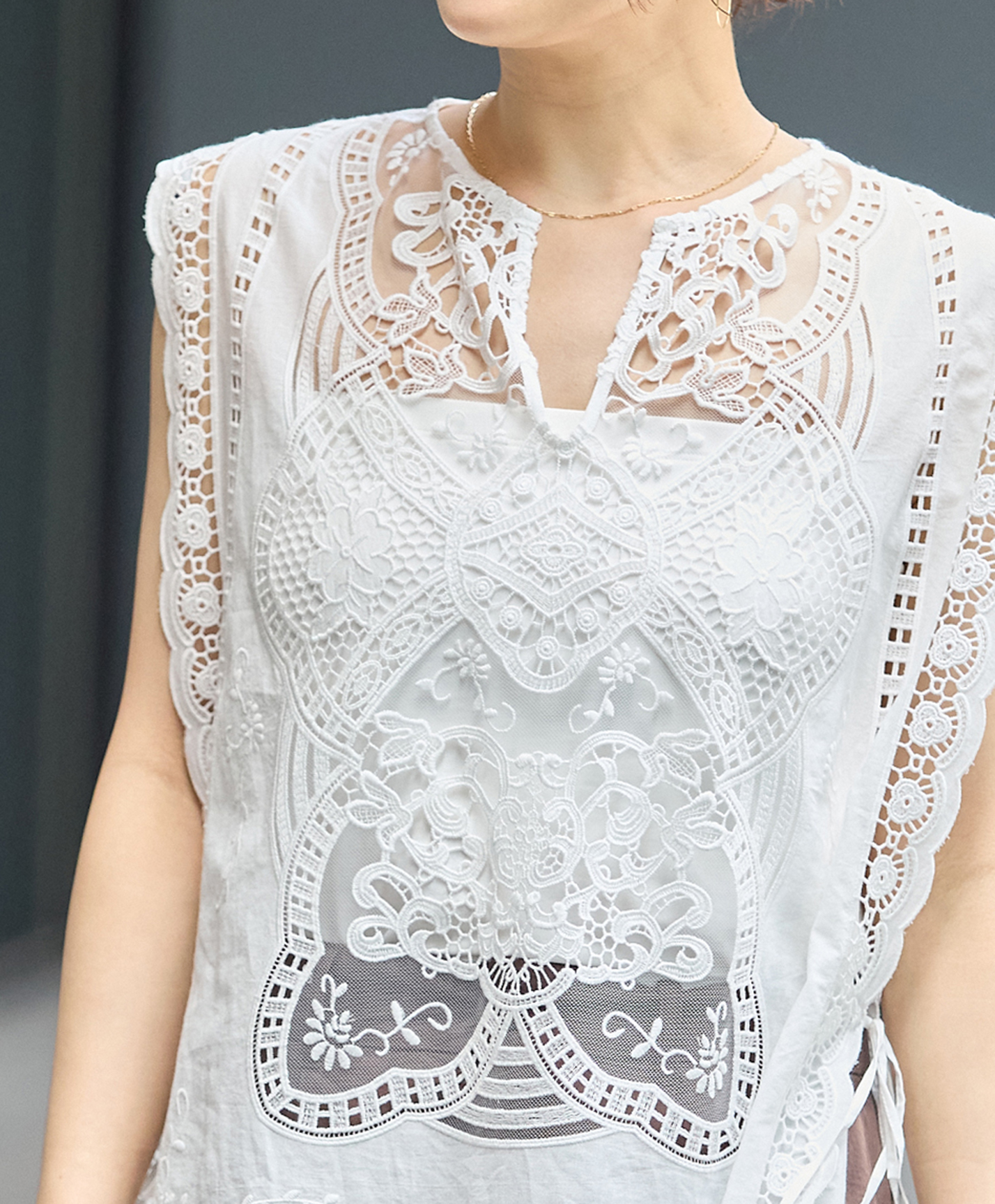 Cutwork dress blouse — кружевная блузка