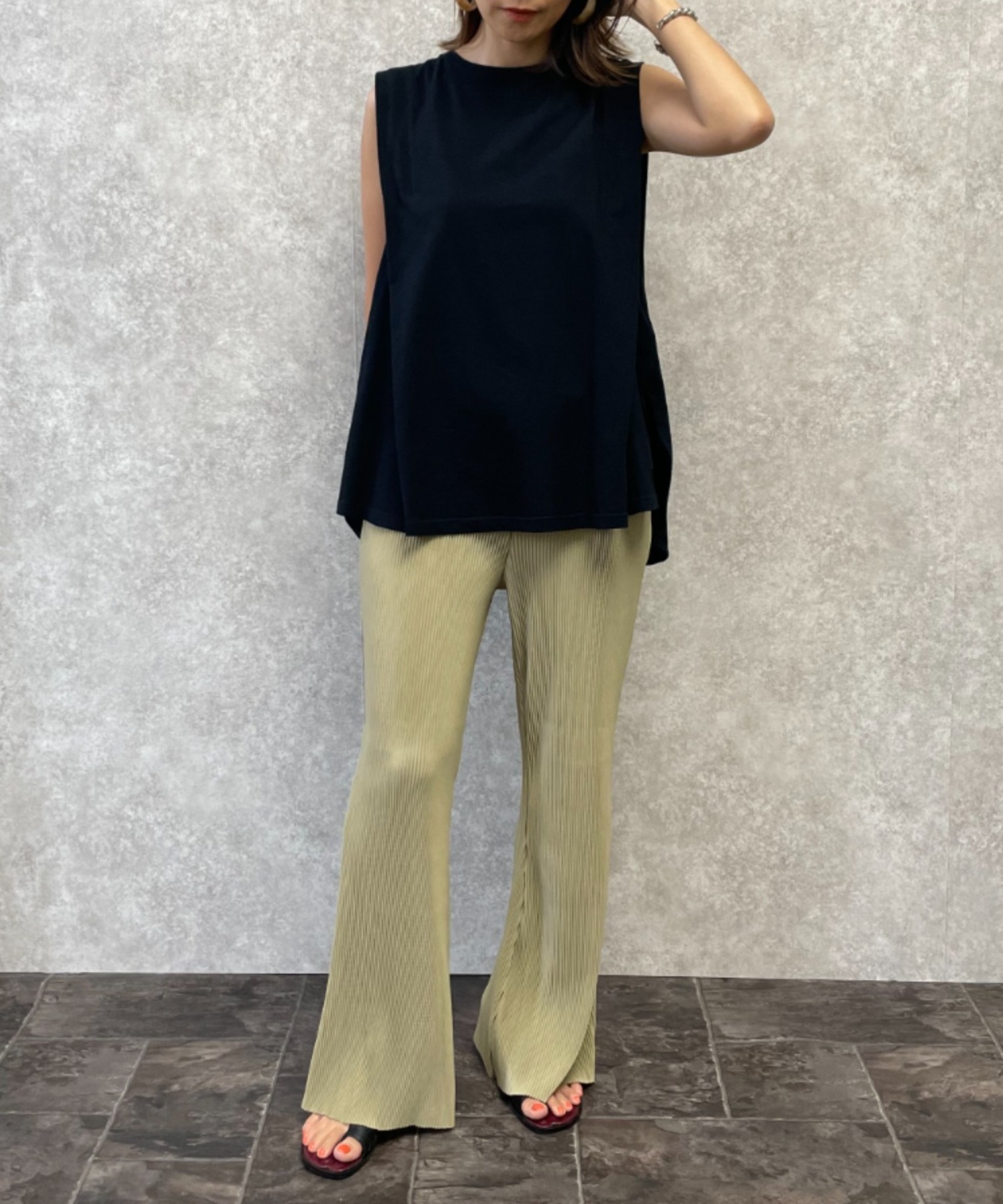 Euclaid Zozo限定 再入荷 予約販売 楊柳プリーツフレアパンツ Euclaid Zozo限定 再入荷 予約販売 楊柳プリーツフレアパンツ