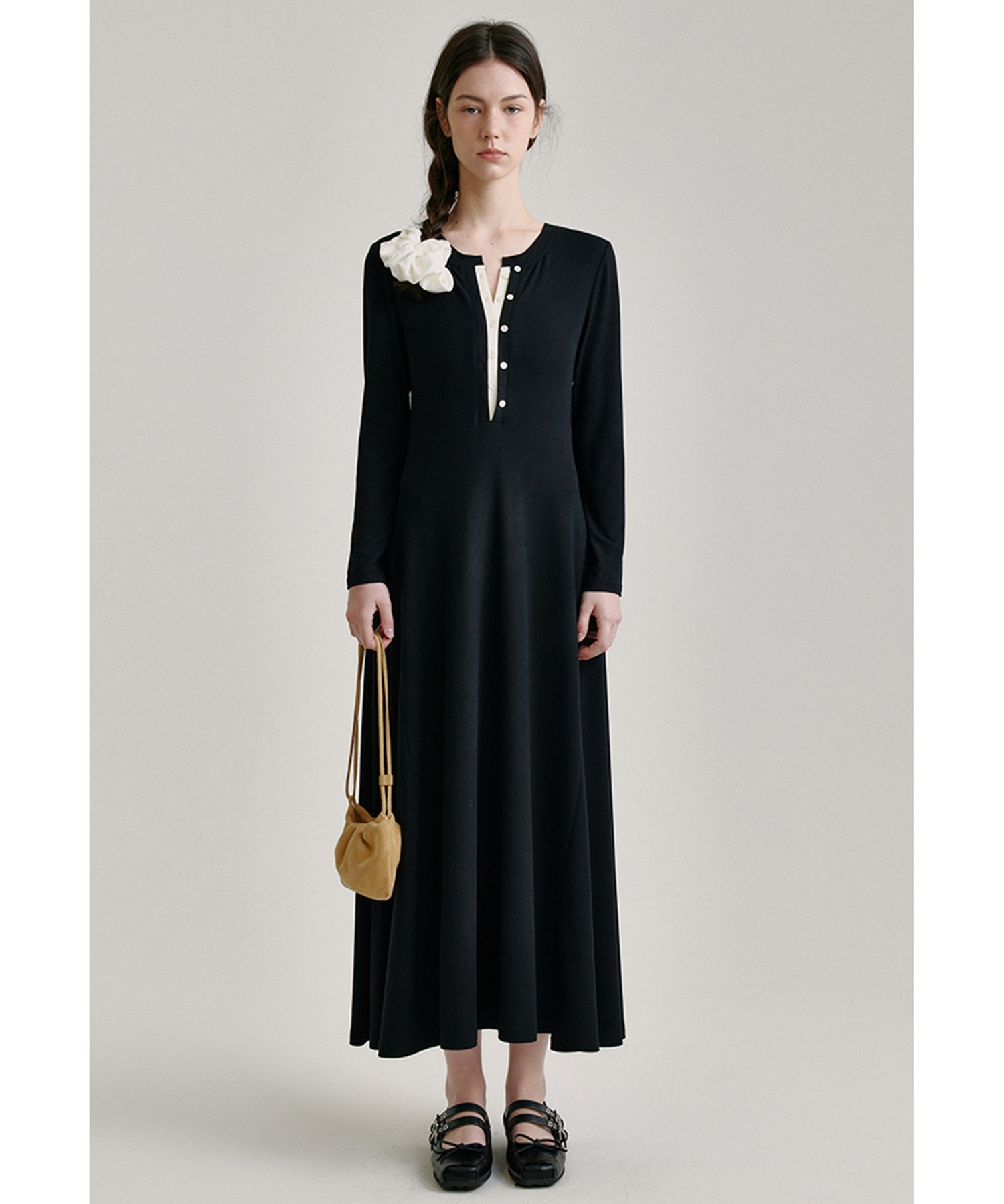 ヘンリーネック ニットロングワンピース FQ24L008【Fano Studios