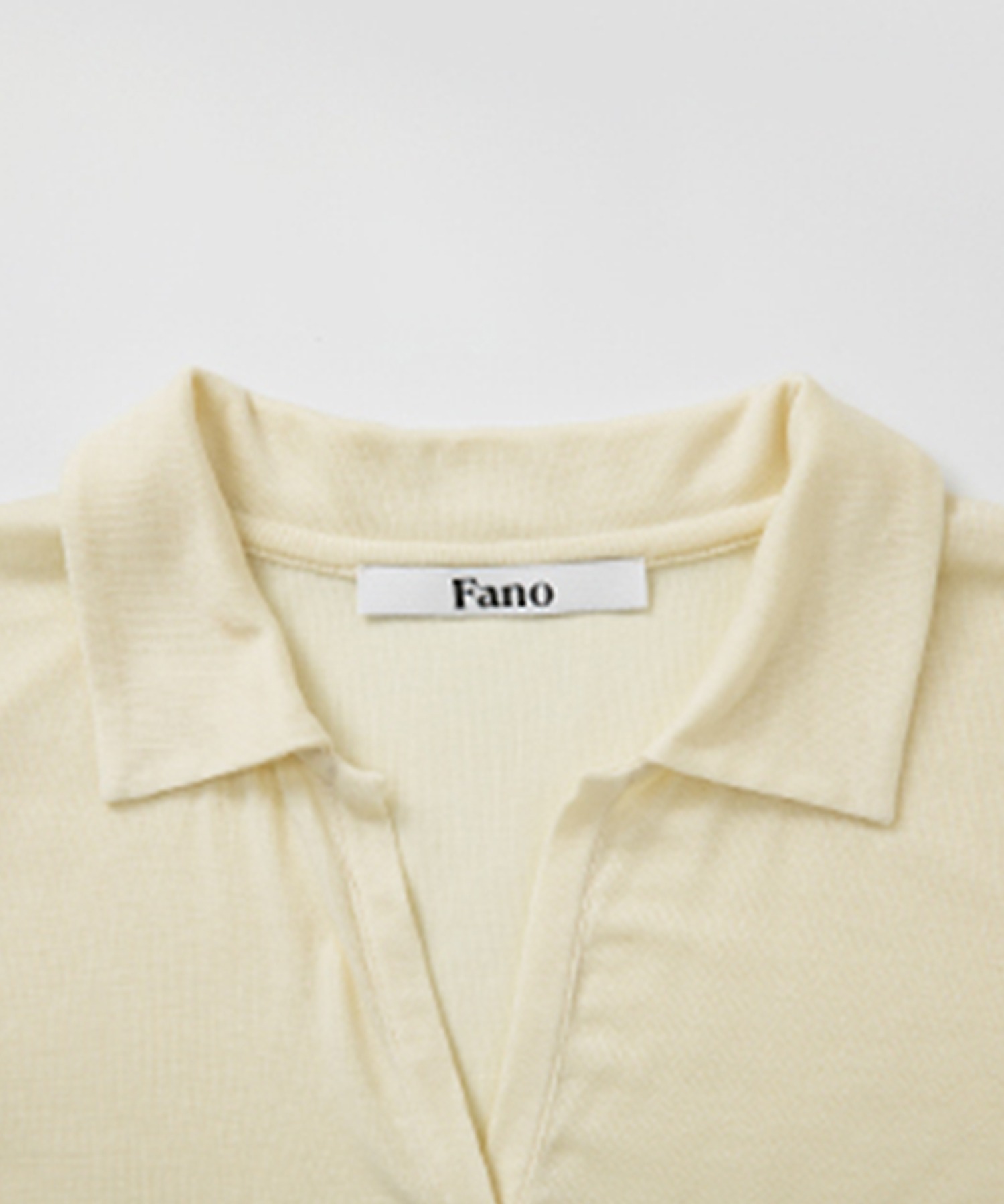 tシャツ キーネックポロカラー シアー半袖トップス FC25S216「Fano Studios」「2025SS」 レディース メンズ キーネックポロカラー シアー半袖トップス FC25S216【Fano