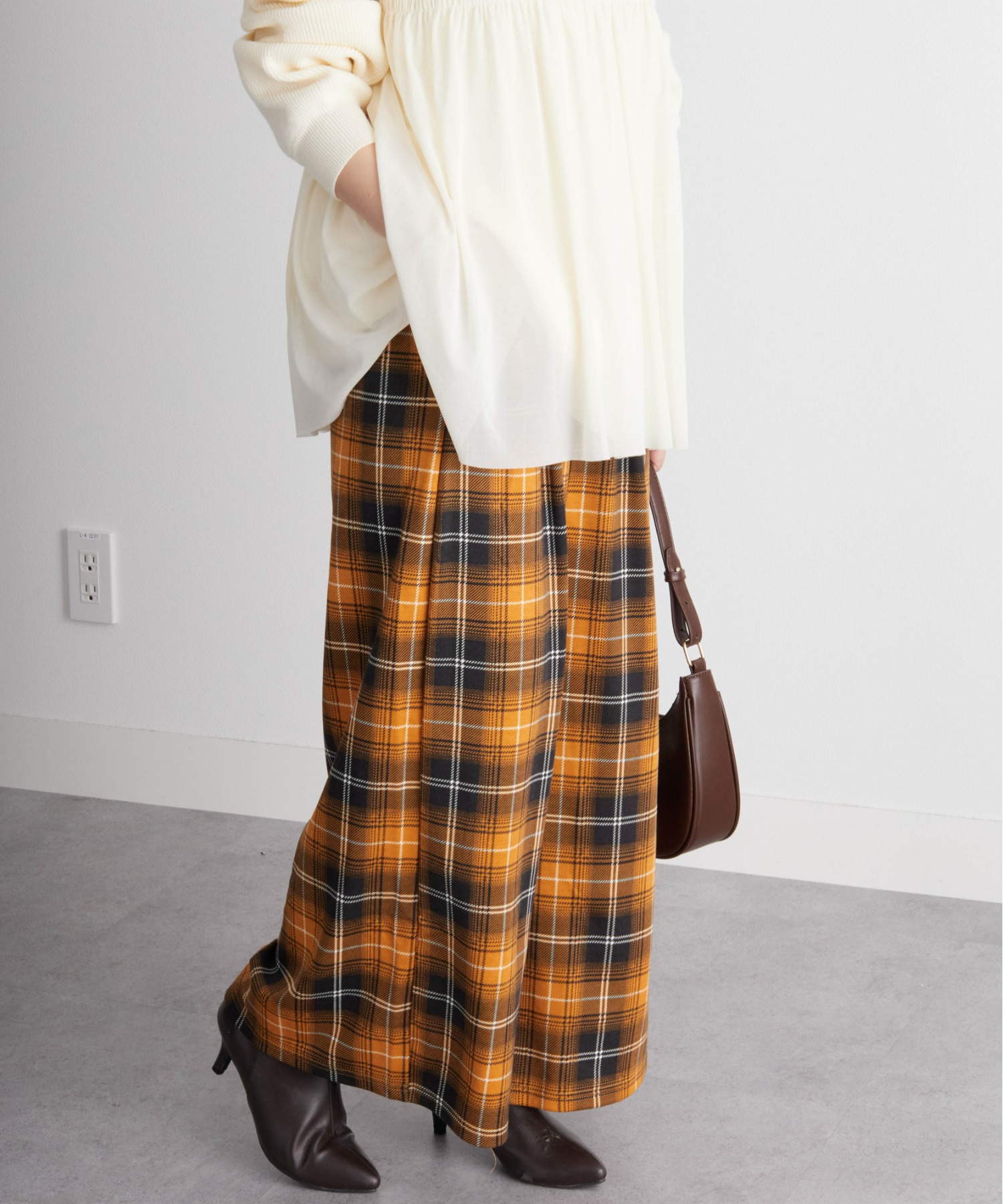 裏起毛ロングフレアガウチョパンツ ワイドパンツ Reshad Edu Af