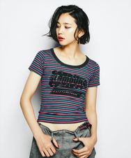 FIRE LOGOプリントチビTシャツ