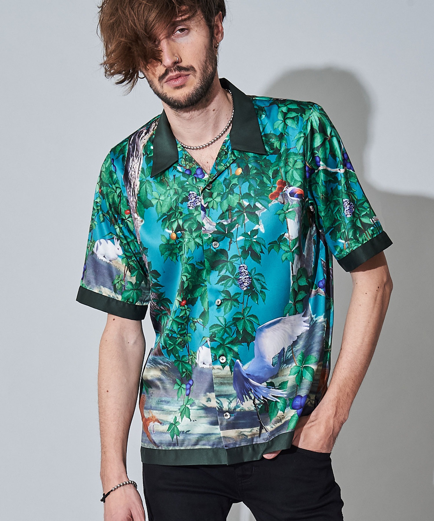 kolor 24AW 日本製 スカーフ切替 変形スリーブ デザイン ポロシャツ ブルゾン スカーフ切替BLZ